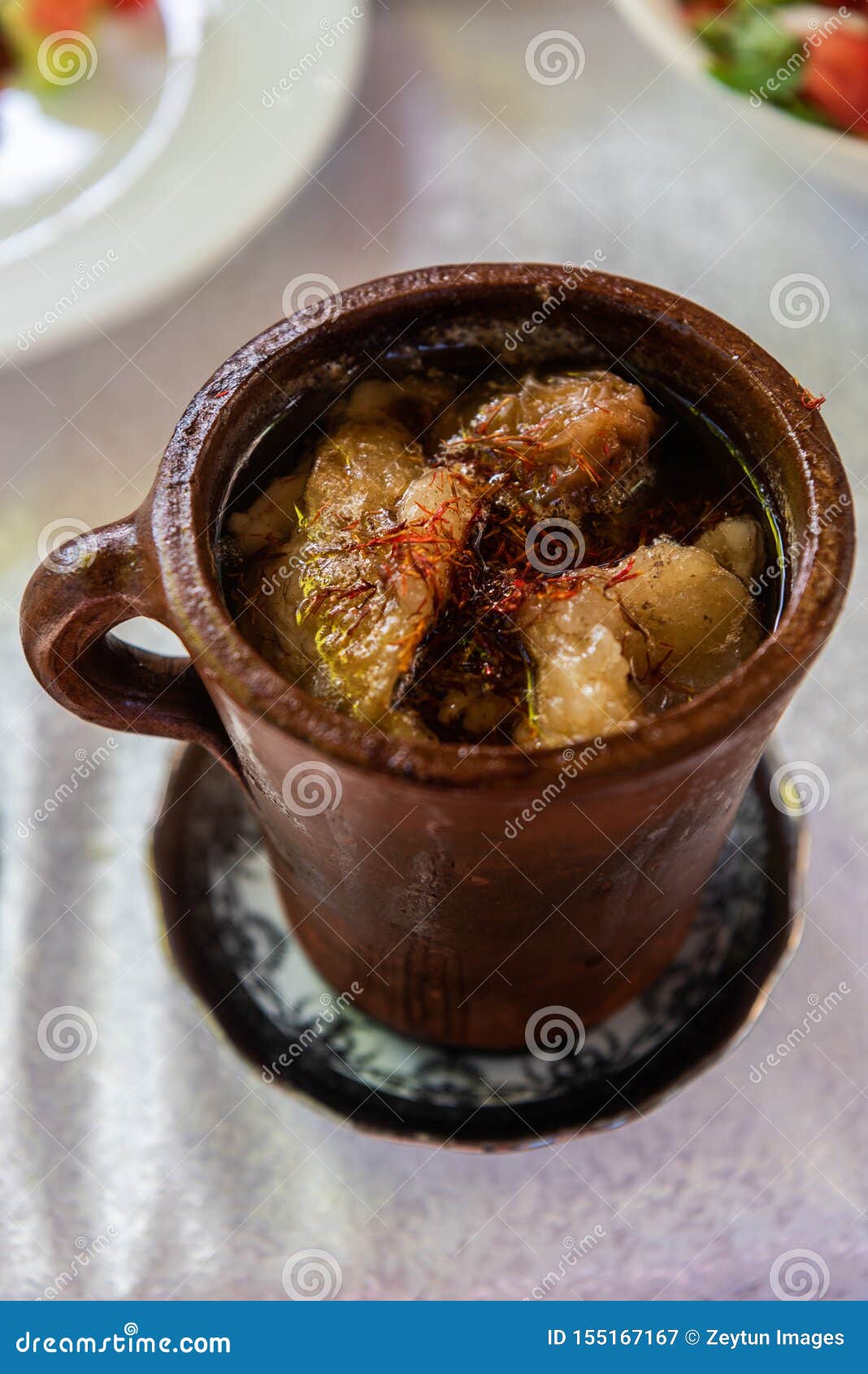 pot of piti soup in sheki, azerbaijan