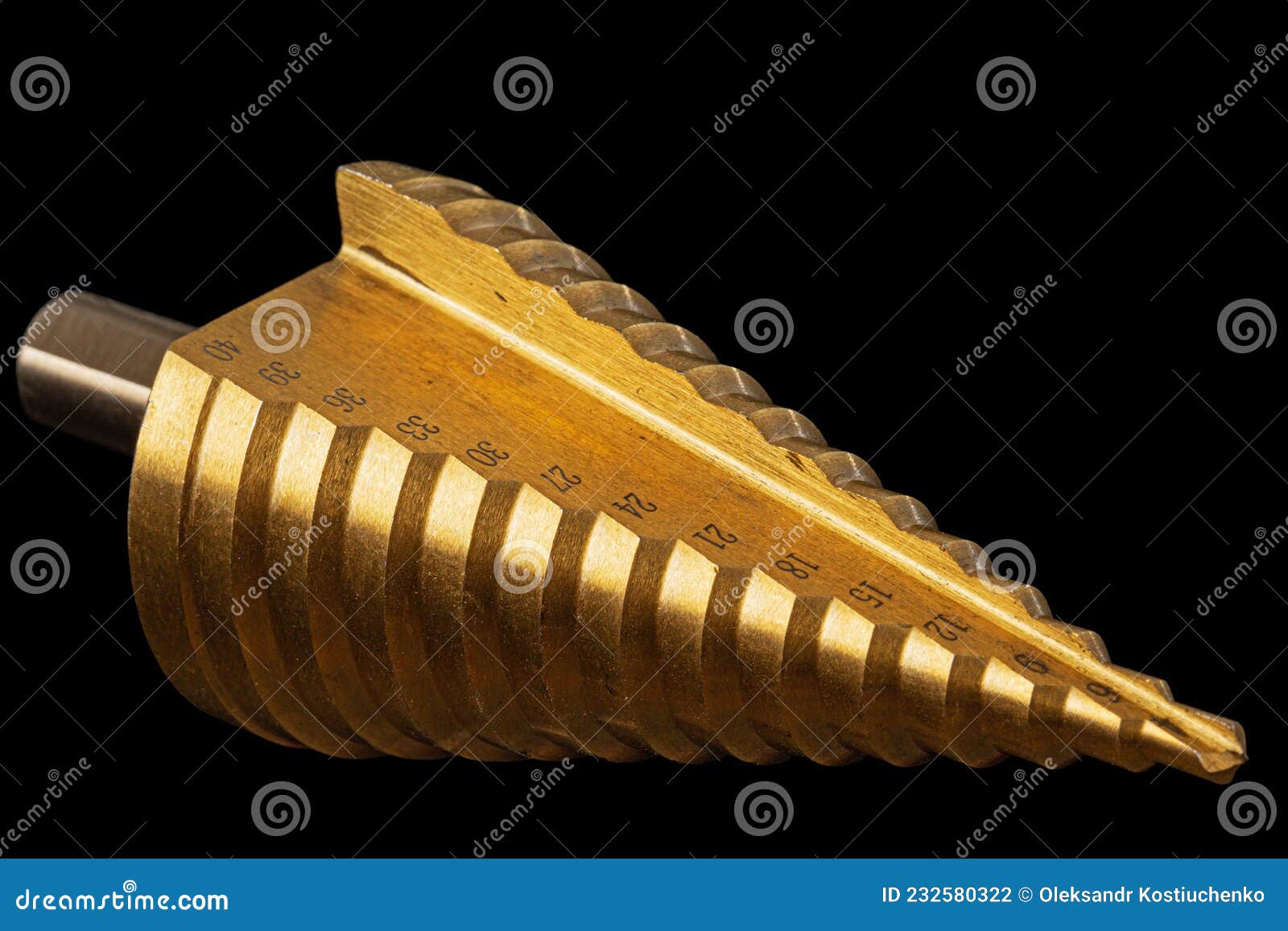 Conical Step Drill Bits Set Isolated On White Background RoyaltyFree