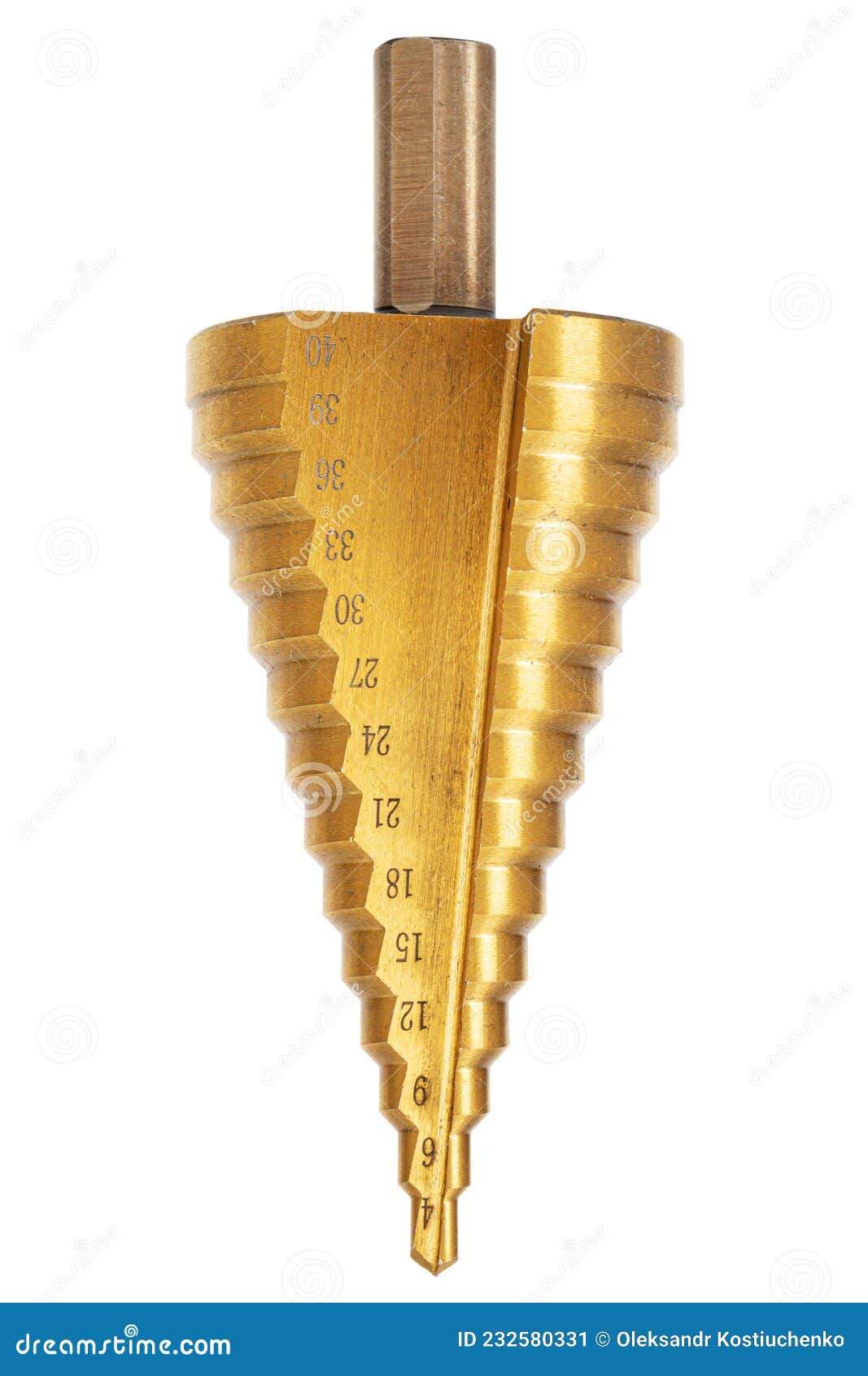 Conical Step Drill Bits Set Isolated On White Background RoyaltyFree