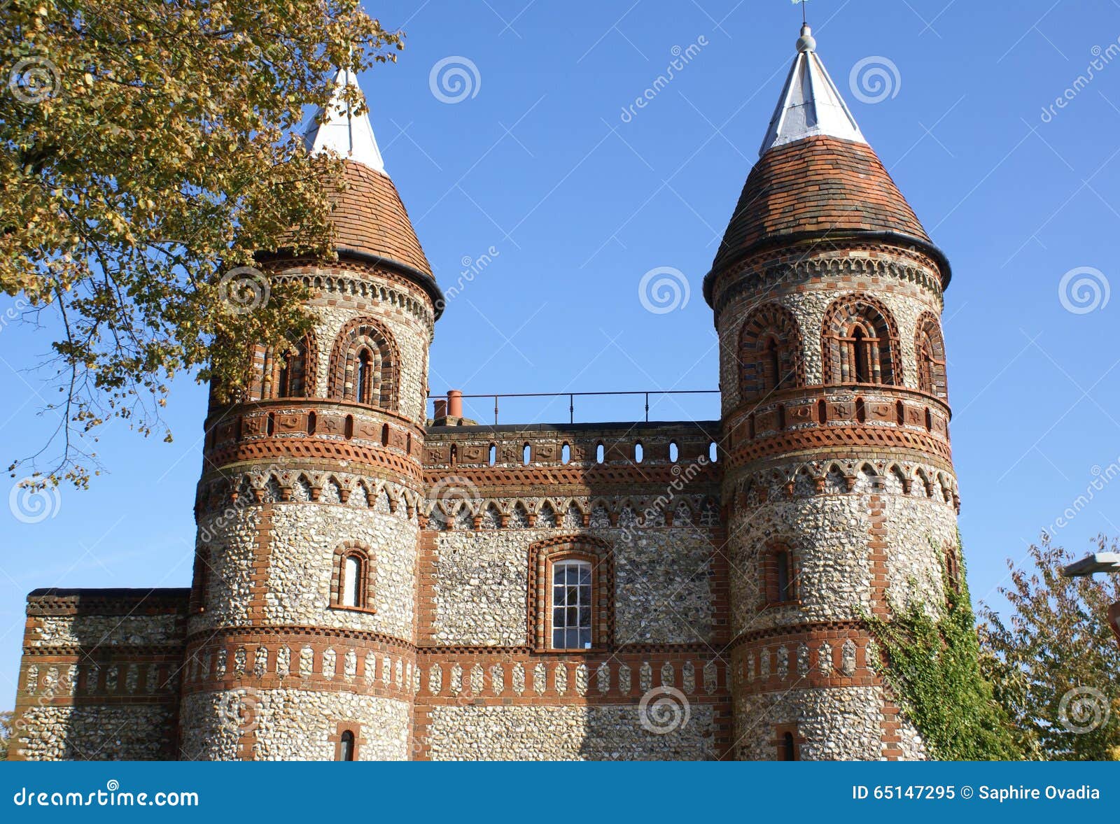 Conical towers stock image. Image of spires, british - 65147295