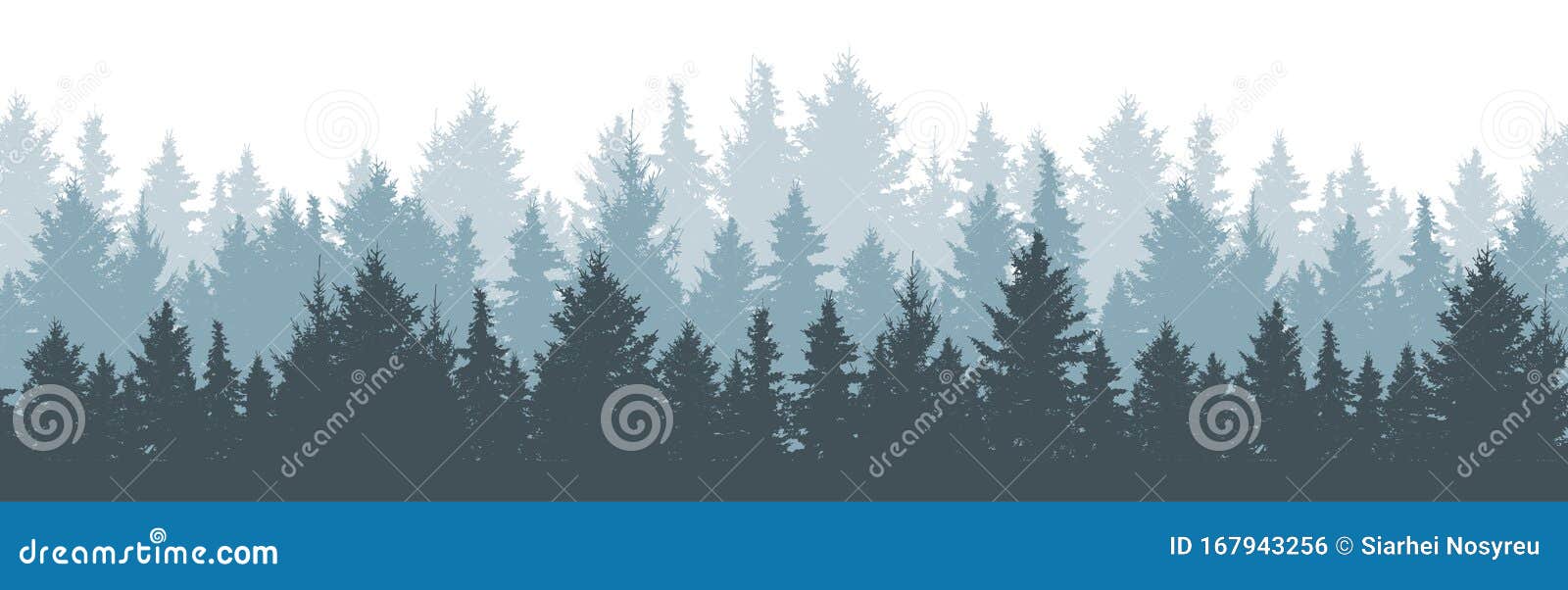 coniferous winter forest background. nature, landscape. pine, spruce, christmas tree. fog evergreen coniferous trees. silhouette