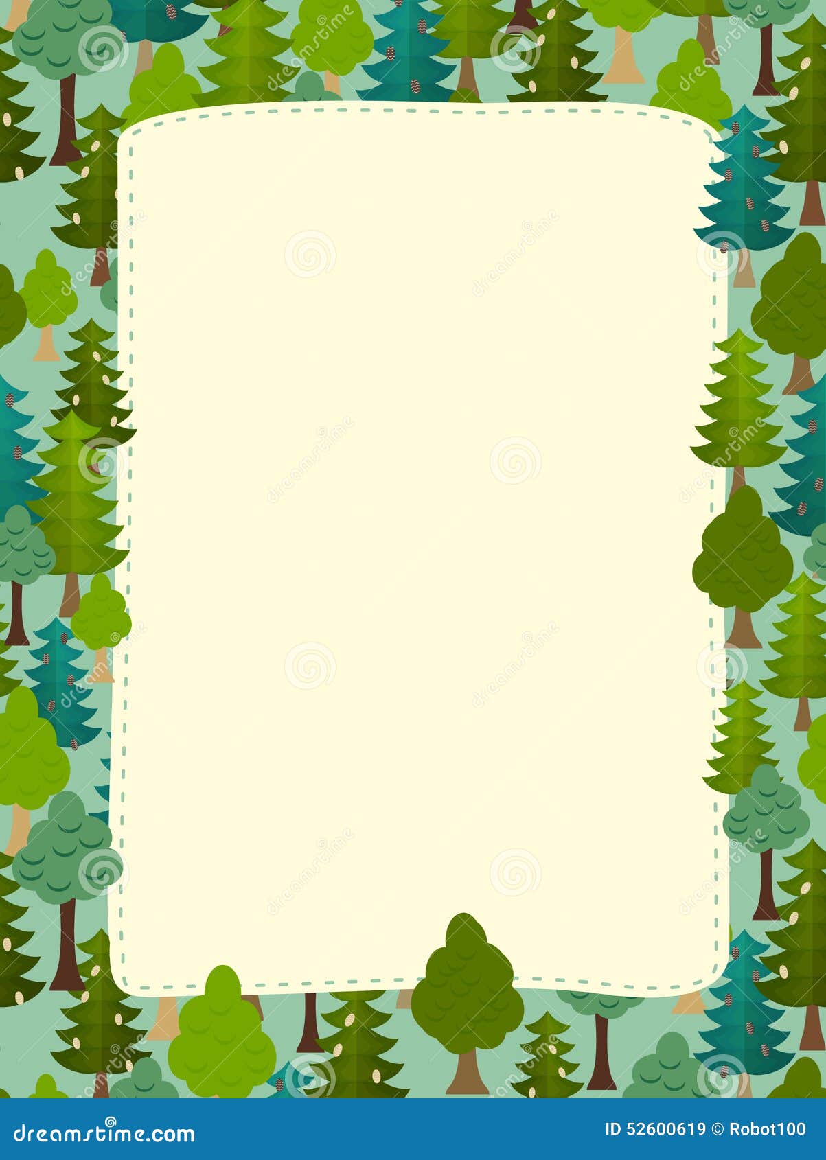 Conifers Pattern Background Of Trees Earth Day Template With S Stock Vector Illustration Of Decoration Border 52600619