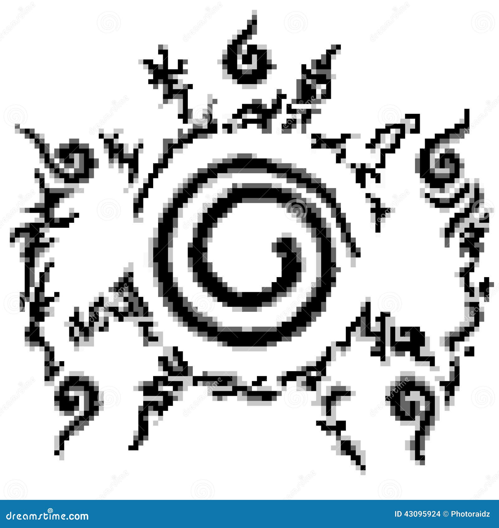 Conjugate Nine-tailed Fox in Cartoon Naruto Pattern Stock Illustration