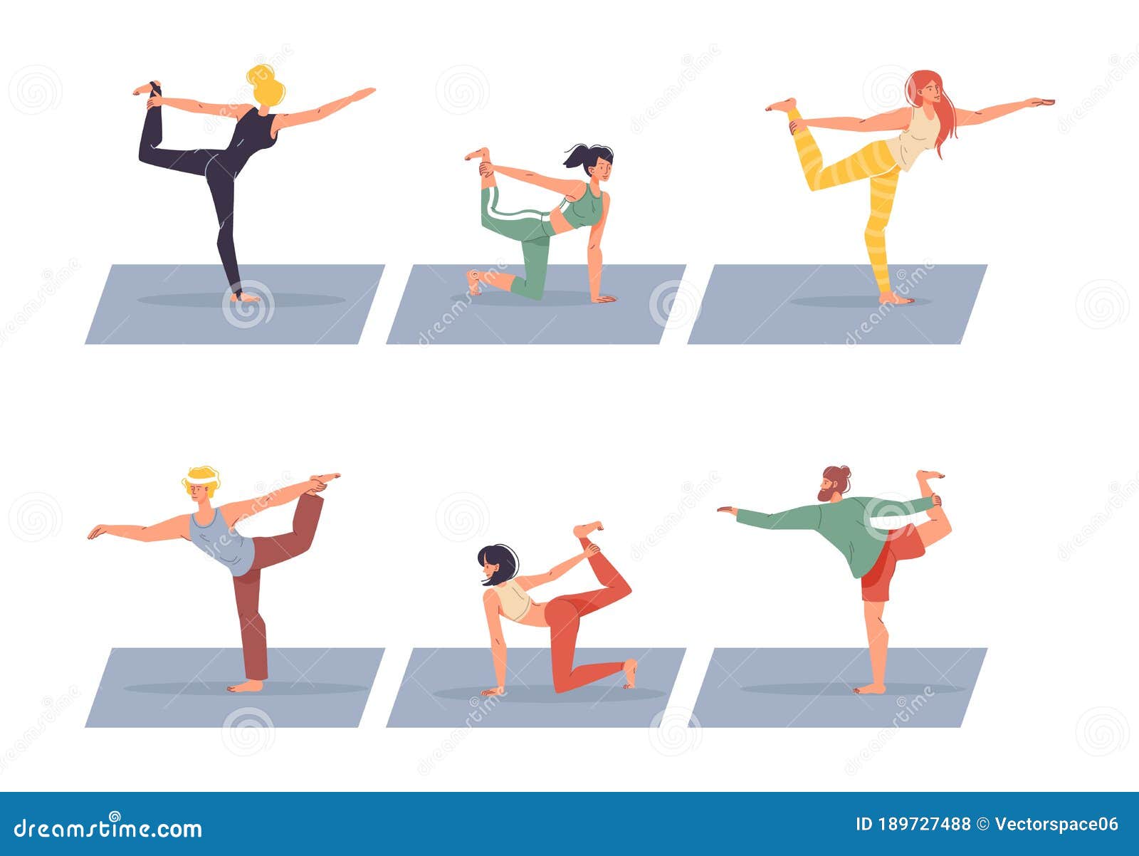 Conjunto aislado de yoga ilustración del vector. Ilustración de postura -  189727488