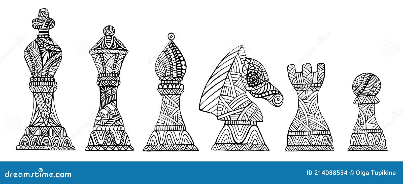 Desenho Contínuo De Uma Linha De Peão, Cavaleiro, Rei, Rainha, Gancho, Bispo.  Simples Peças De Xadrez Linha Arte Ilustração Vetorial. Royalty Free SVG,  Cliparts, Vetores, e Ilustrações Stock. Image 197806217