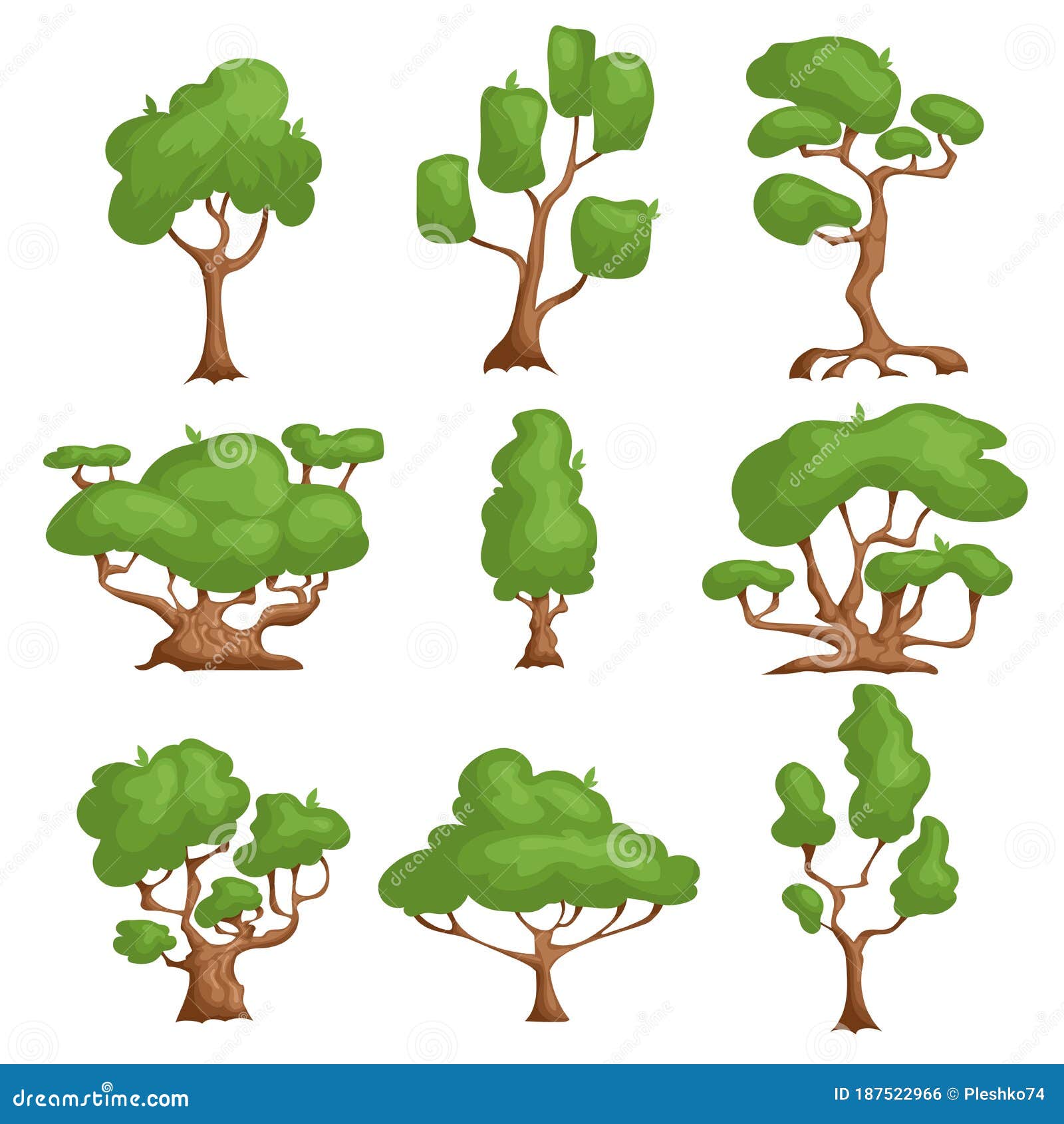 Conjunto De árboles De Dibujos Animados. Diferentes Tipos De Plantas Al Estilo Cómico. Elementos De Fantasía De Naturaleza. Ilustr Ilustración del Vector - Ilustración de cerca, juego: 187522966 Conjunto De árboles De Dibujos Animados. Diferentes Tipos De Plantas Al Estilo Cómico. Elementos De Fantasía De Naturaleza. Ilustr Ilustración del Vector - Ilustración de cerca, juego: 187522966
