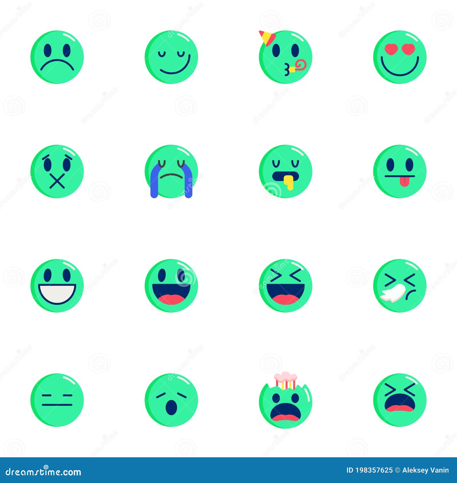 Conjunto de ícones de emoji rostos símbolos de humor emoticon