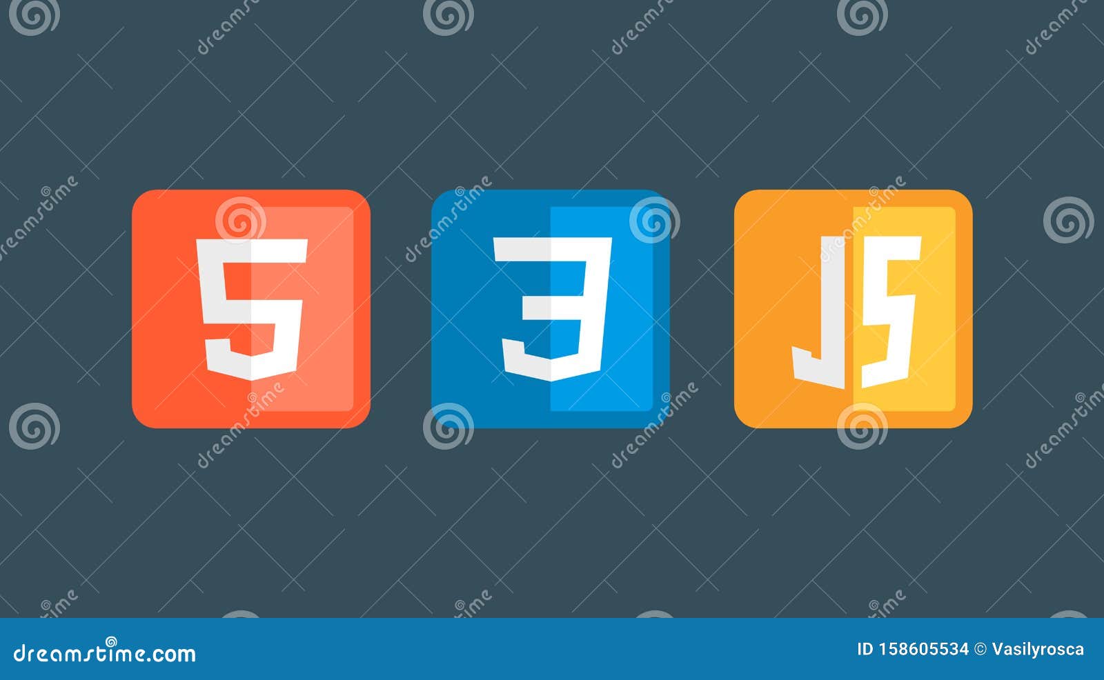 Conjunto De ícones HTML5 CSS3 JS Conjunto De ícones Do Logotipo De ...
