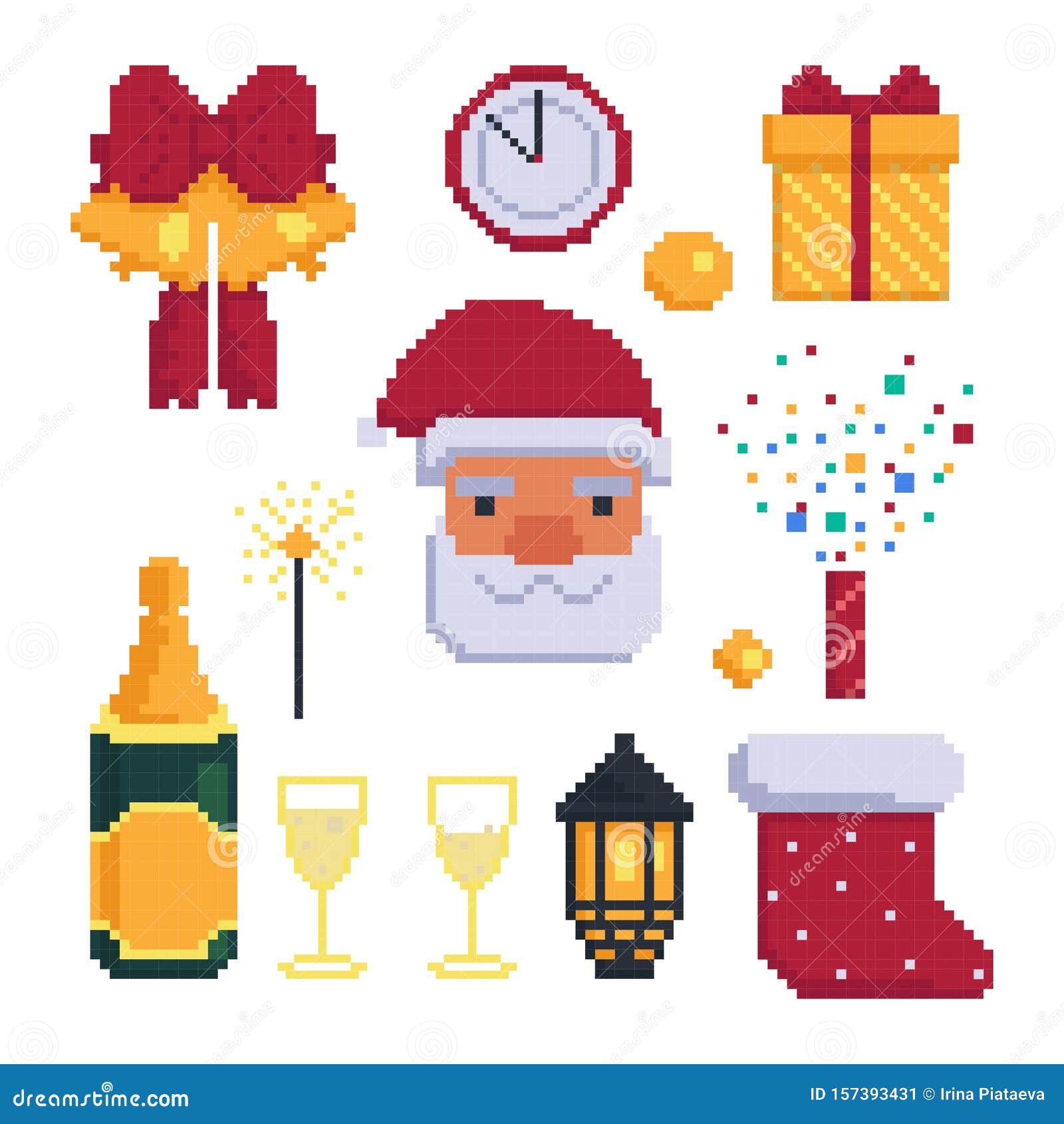 ícone De Ilustração Da árvore De Natal Simples De 8 Bits Pixel Art