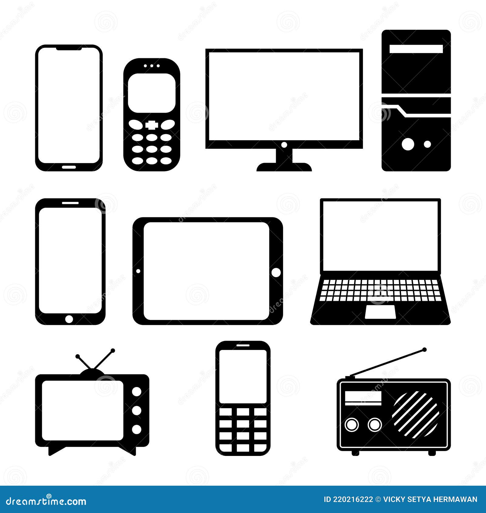 Conjunto De ícones De Aparelhos Eletrônicos E Monitor Incluem