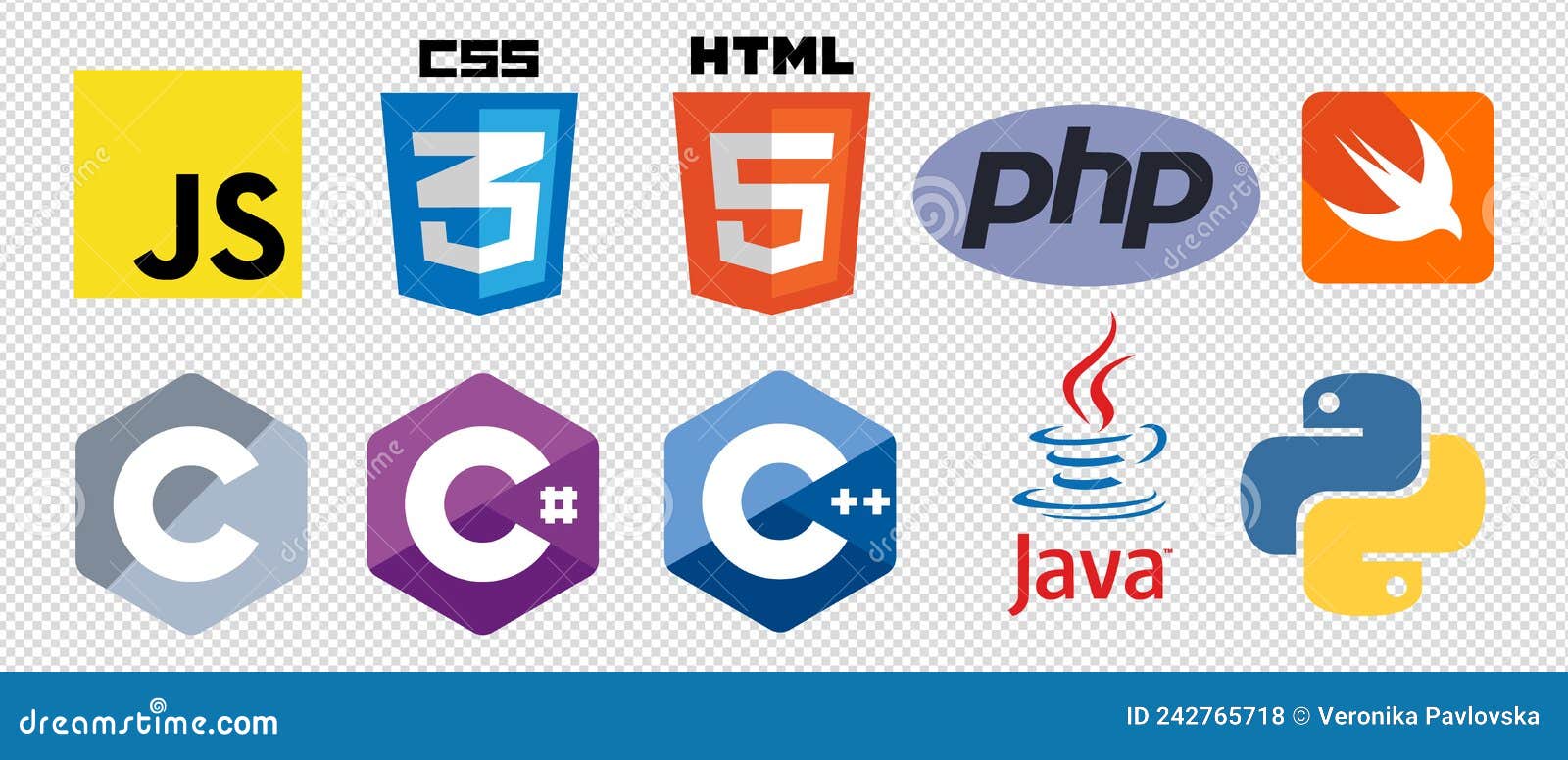 Conjunto De 10 ícones Vetoriais De Logotipo De Linguagem De Programação ...