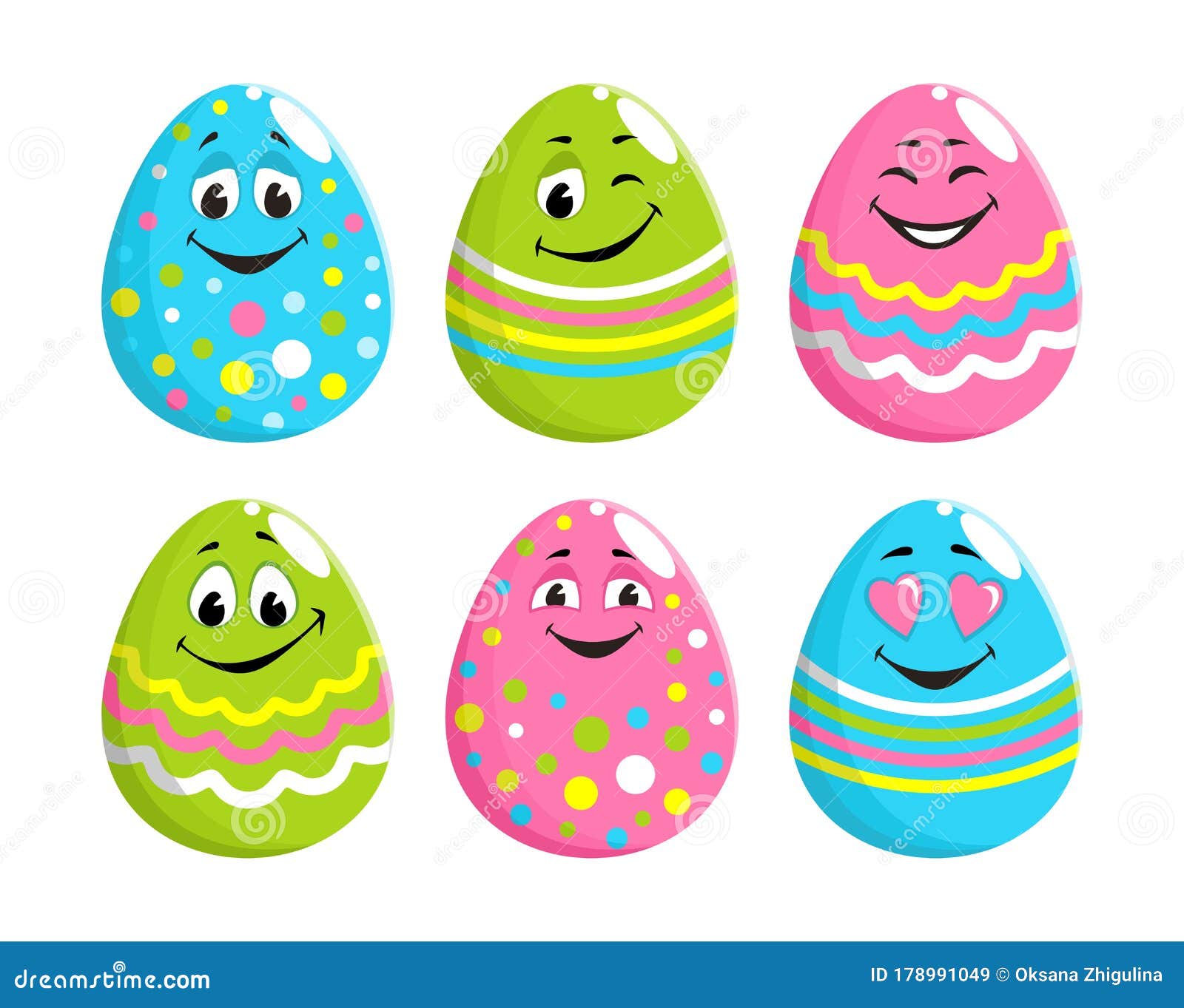 Conjunto De Alegres Huevos De Pascua Decorados Con Boca De Ojos. Stock de  ilustración - Ilustración de cristianismo, alegre: 178991049