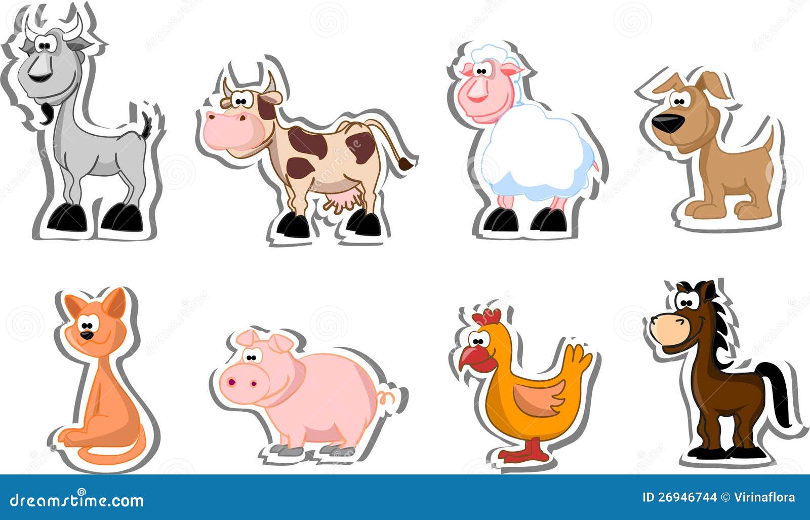 Conjunto de animales de granja Vector Pr