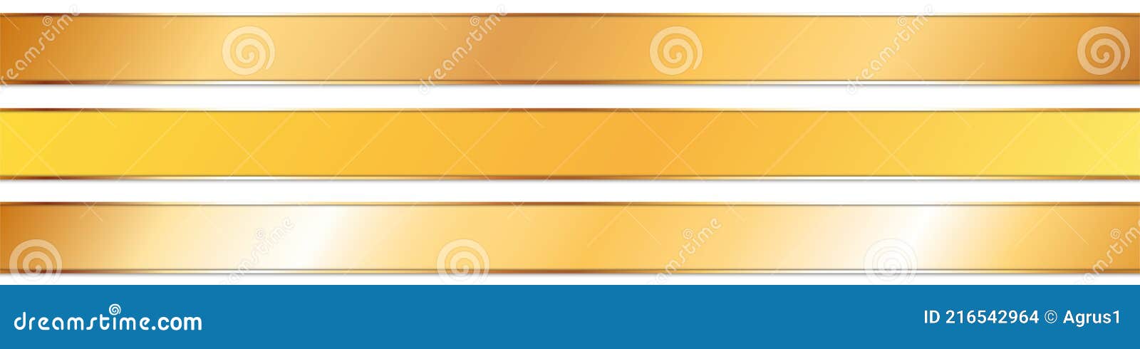 Conjunto de banners de cinta dorada
