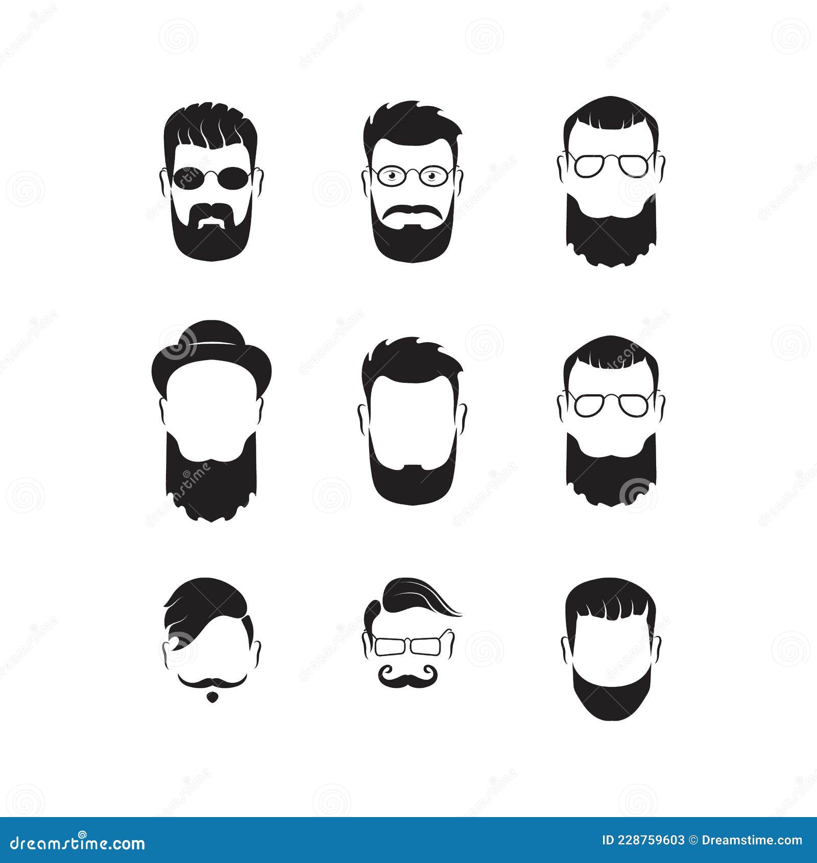 Emoticon Hipster Bonito Com Corte Cabelo Moda Bigodes Emoji