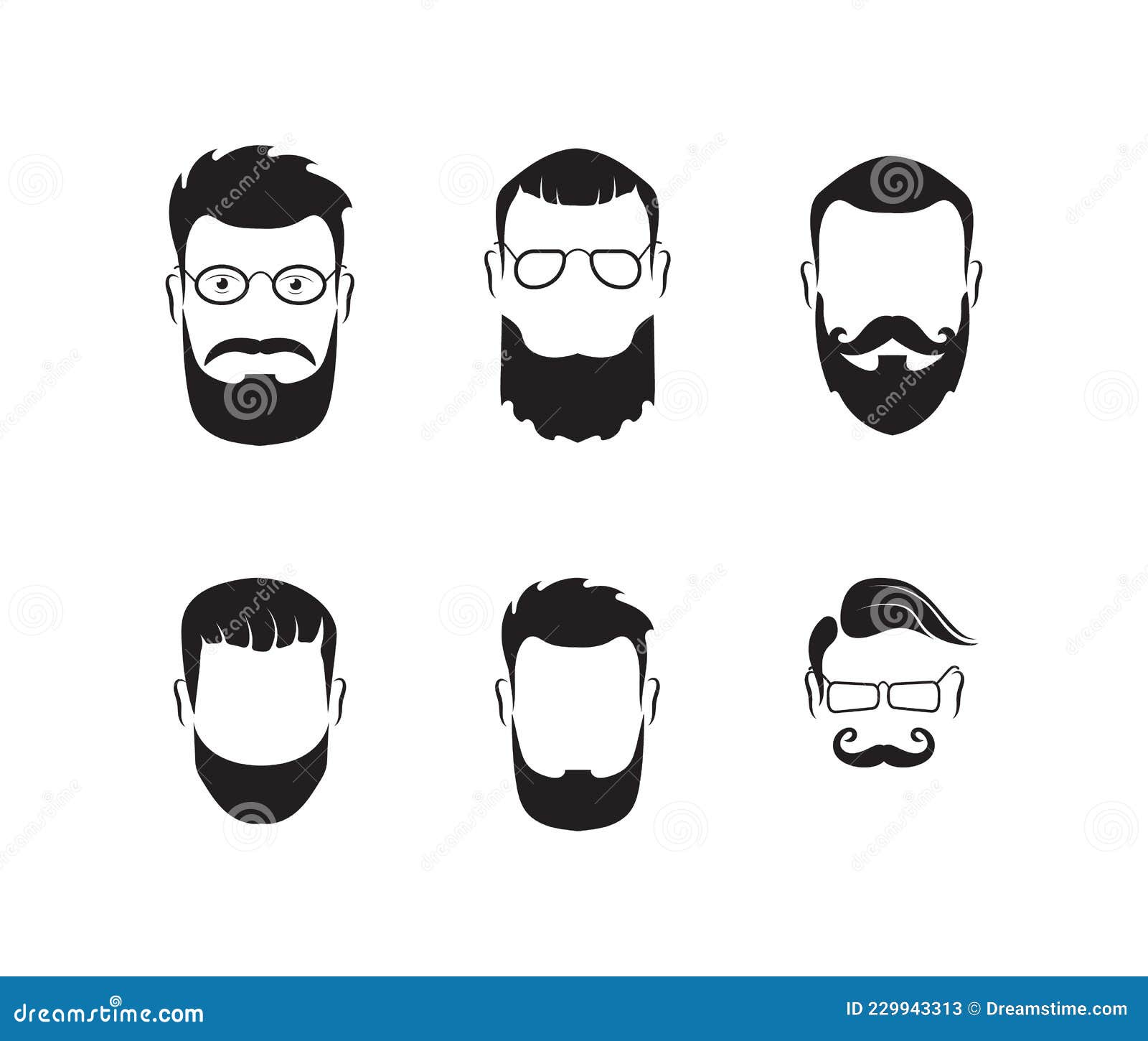 Emoticon Hipster Bonito Com Corte Cabelo Moda Bigodes Emoji