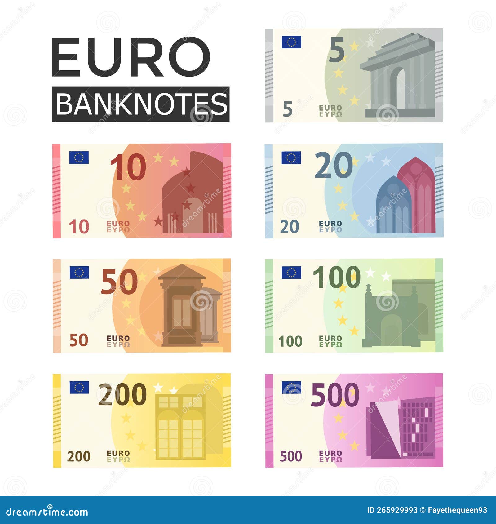 Billets Euro Vectores, Ilustraciones y Gráficos - 123RF