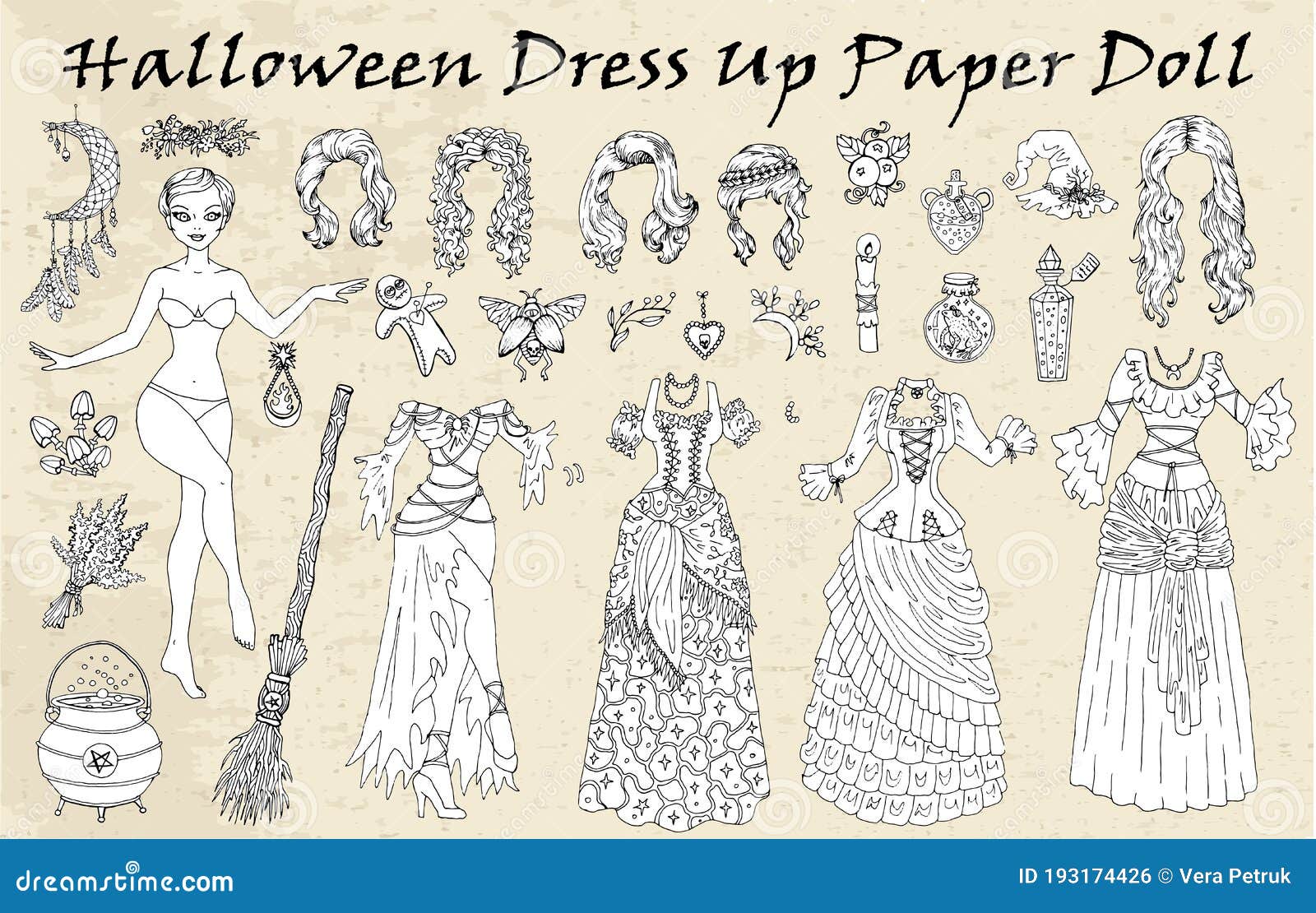 Bonecas de Papel Halloween 6