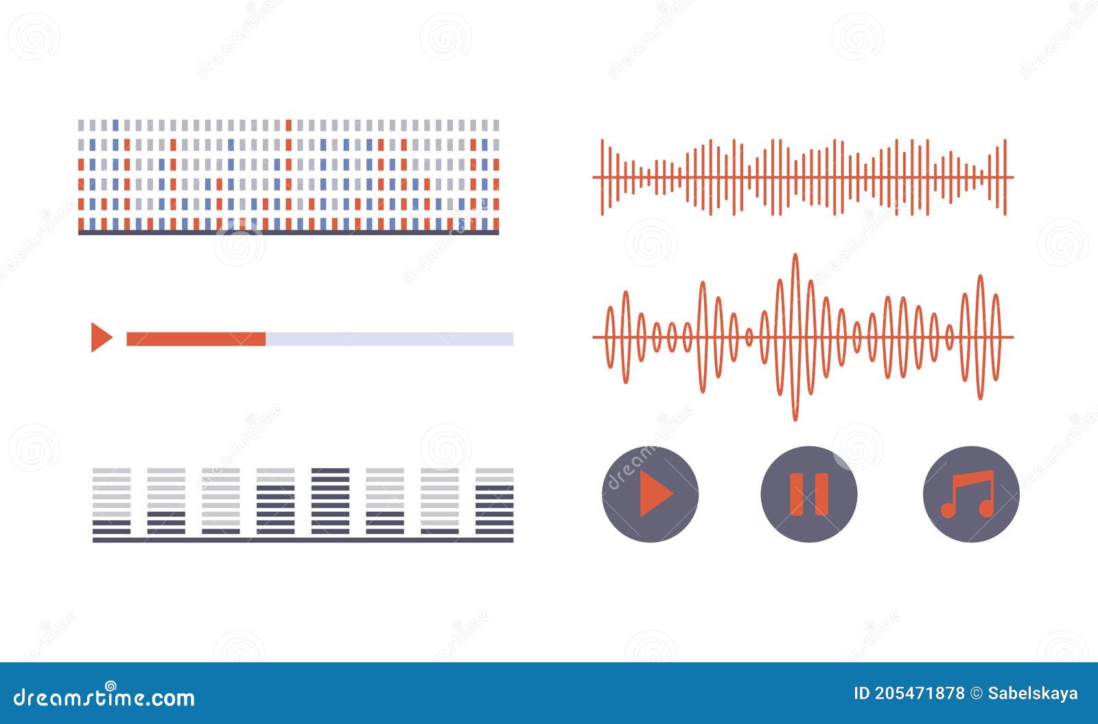 Música Ecualizador Sonido Icono Interfaz Aplicación Onda Audio