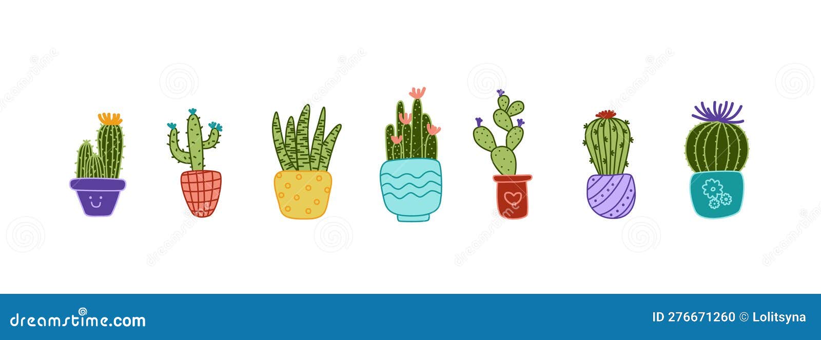 Baixar Vetor De Desenhos De Cactos Planos