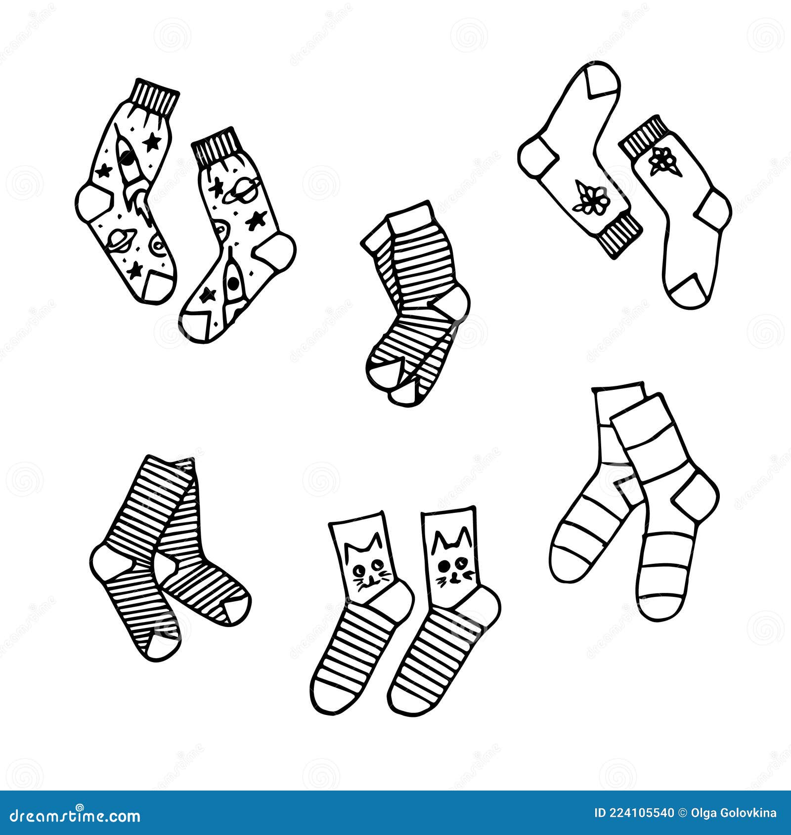 Vector dibujos animados deporte estilo calcetines blancos