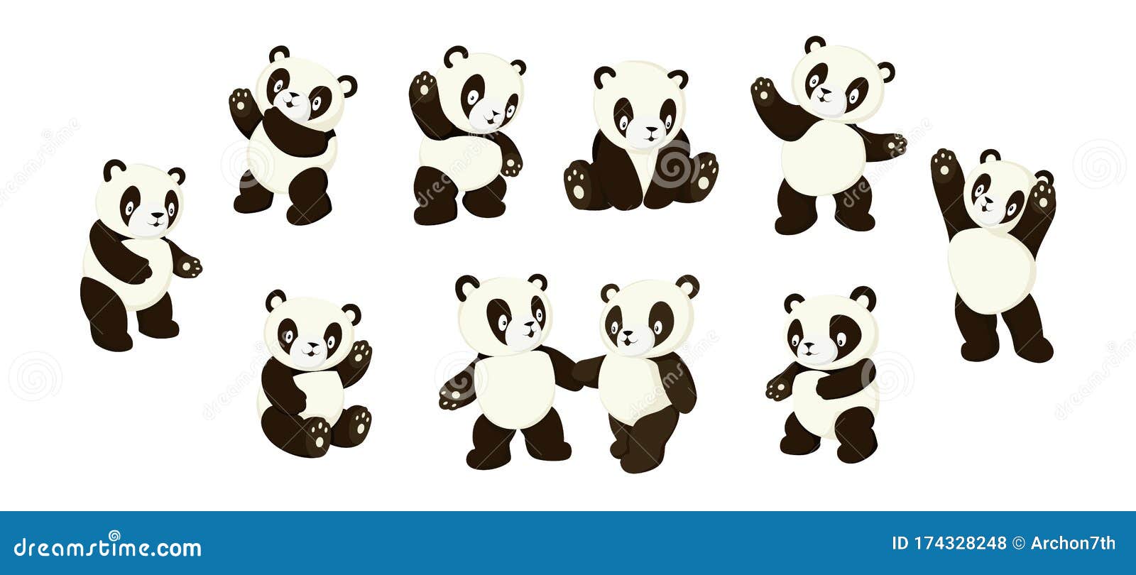 Imprimir Cartão Vetorial Com Panda Bonito Dos Desenhos Animados