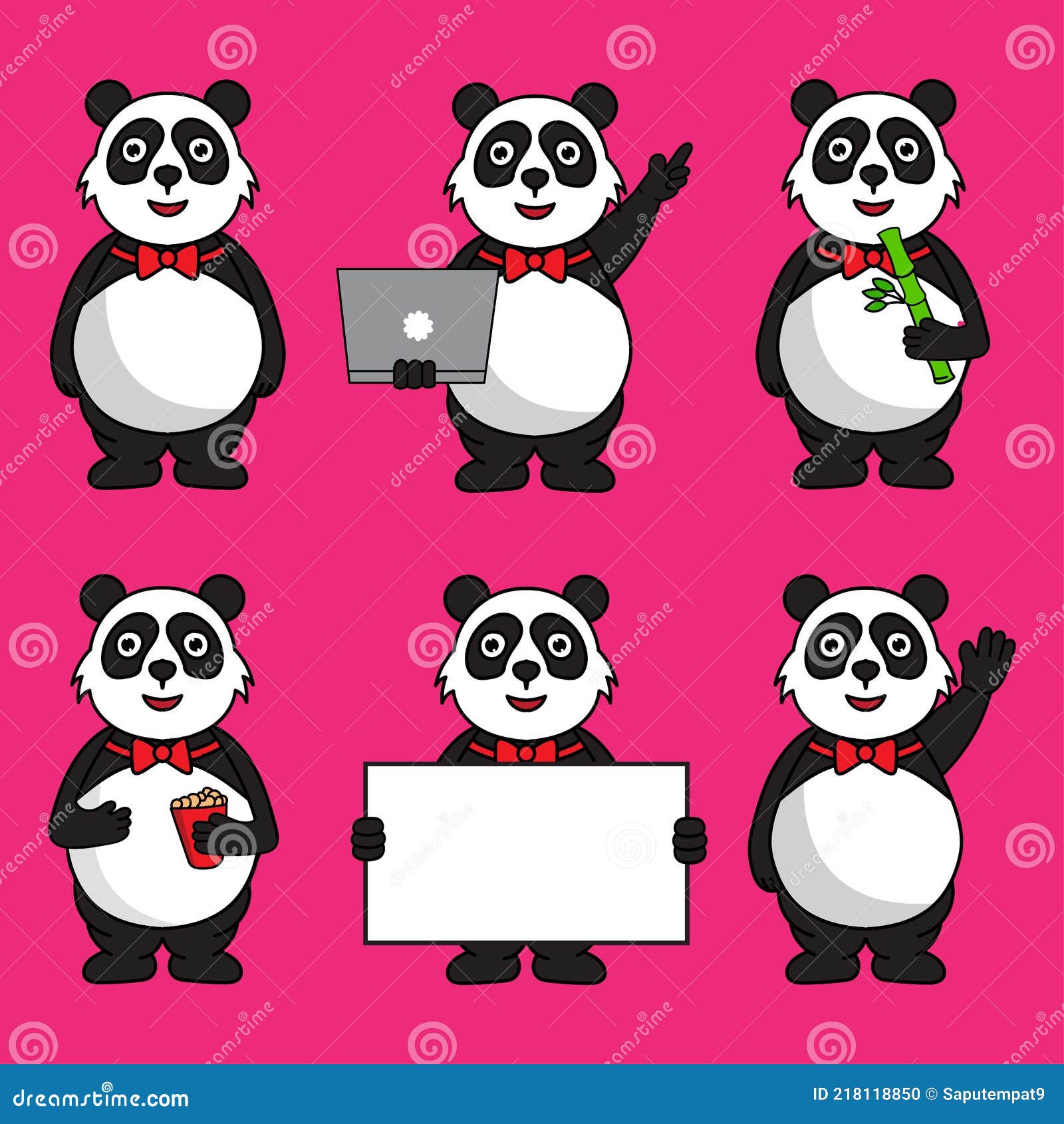 fofa kawaii bebê panda sentado levantando mão desenho animado