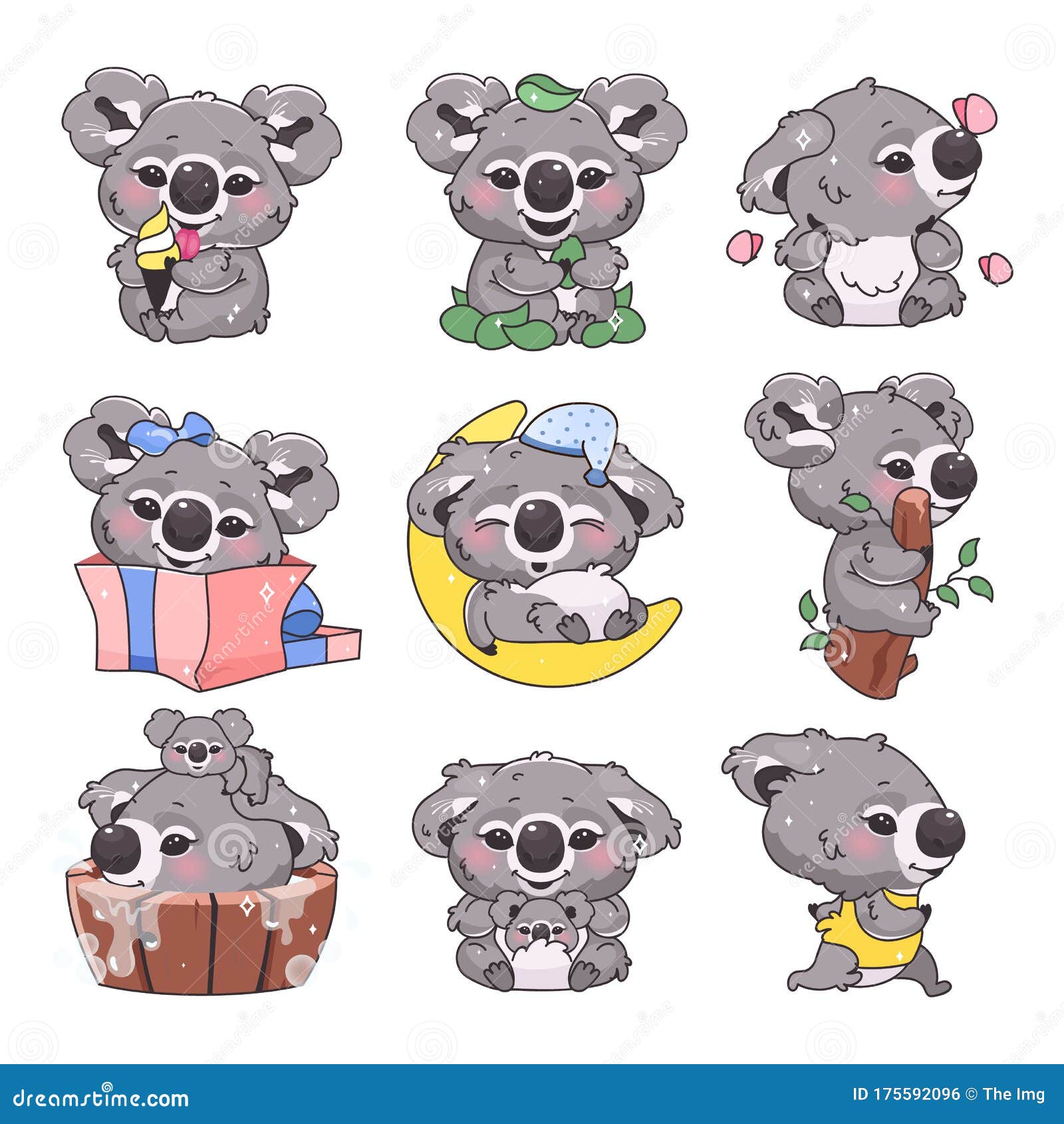 Urso vector cartoon clipart anime fofo personagem ilustração