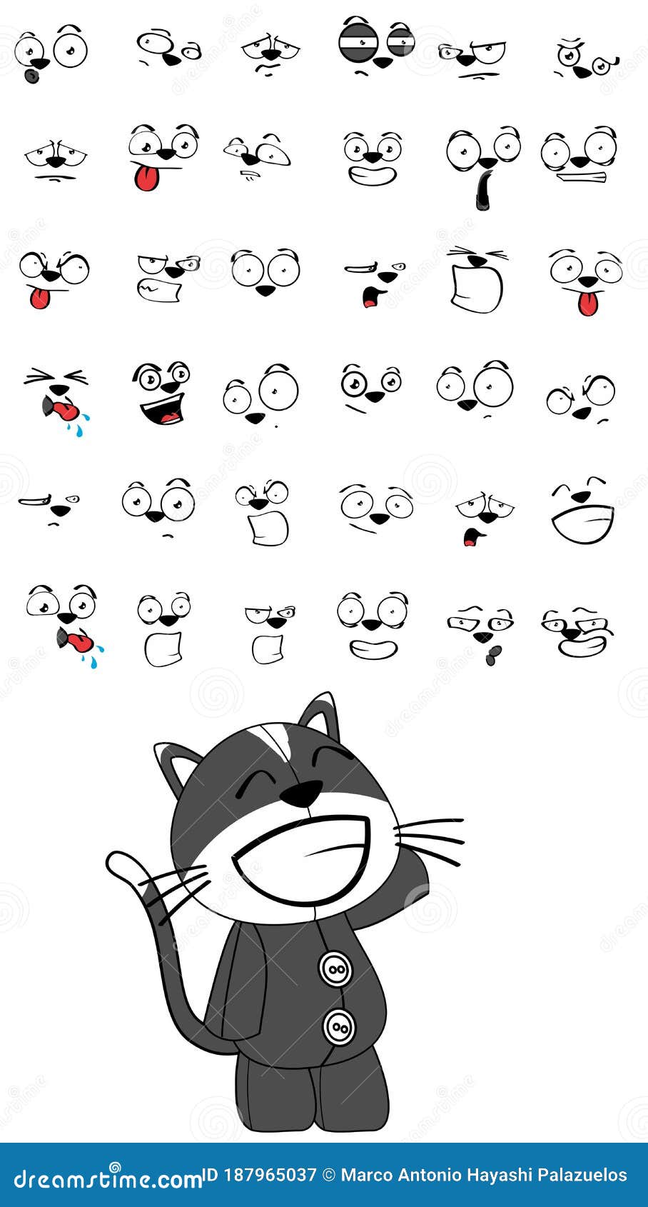 uma conjunto do vetor desenhos do fofa gatos. uma coleção do
