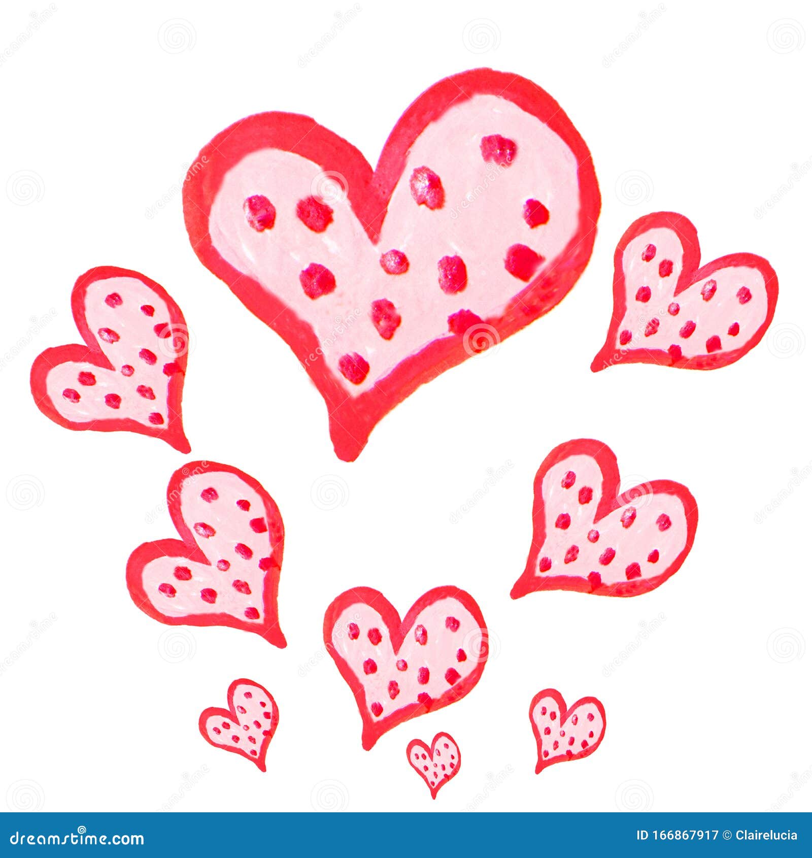 Conjunto De Corazones Rojos Bonitos De Diferente Tamaño, Creativo Dibujo a  Mano a Acuarela Para El Día De San Valentín Y #x27 Imagen de archivo -  Imagen de feliz, arte: 166867917