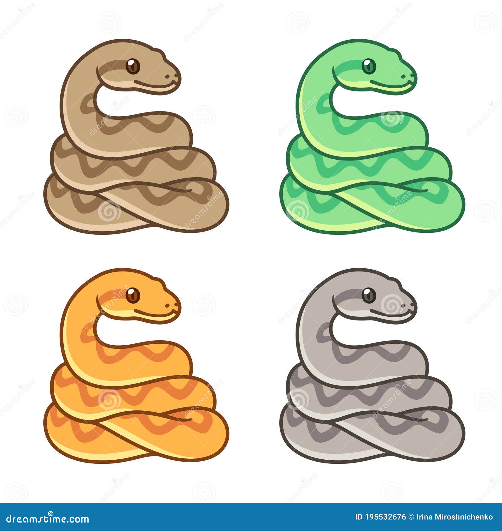 Jogo, Coleção, Serpentes, Cobra Ilustração do Vetor - Ilustração