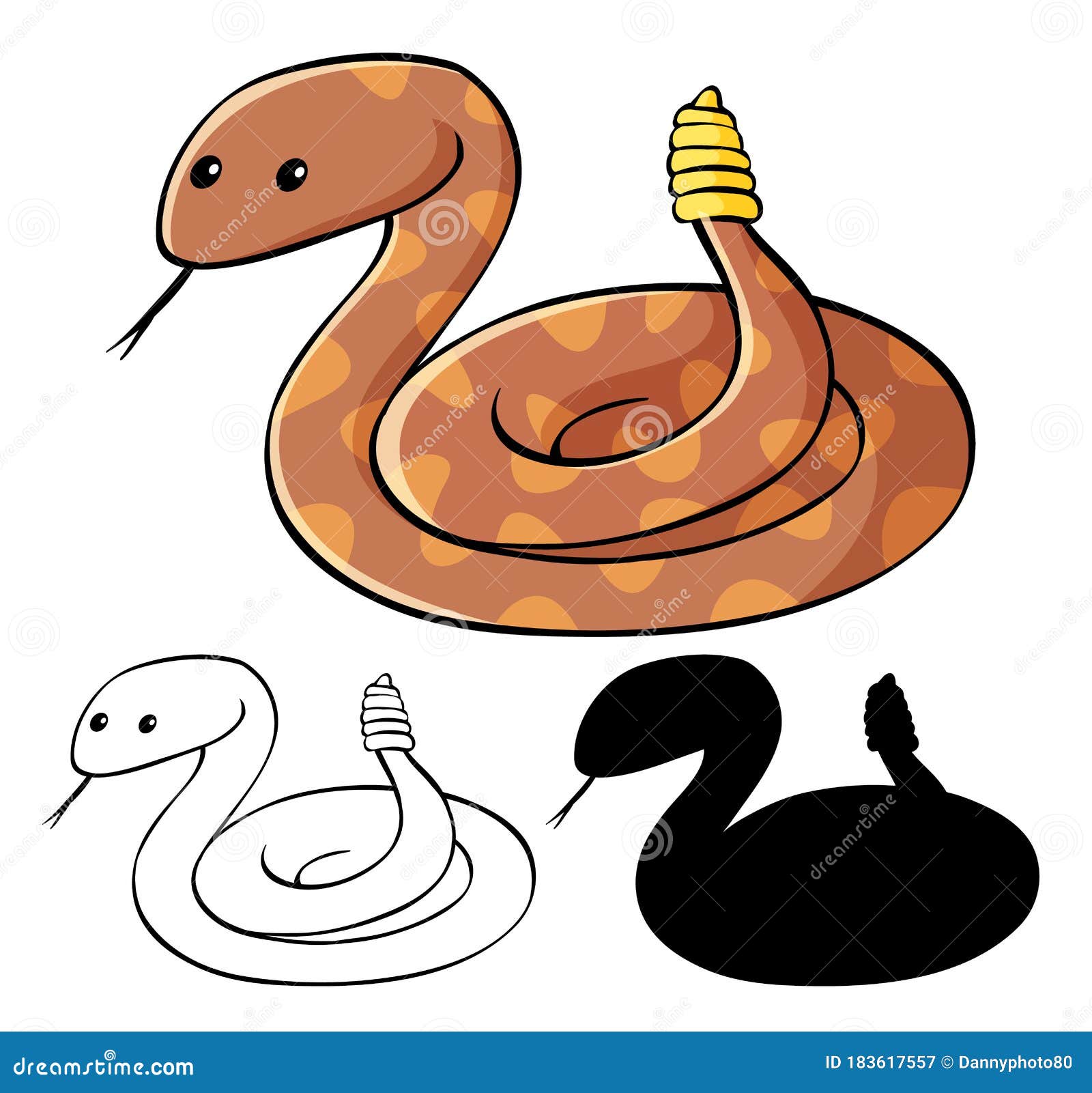 Conjunto Cobra Várias Poses Desenho Animado Ilustração imagem vetorial de  ygstudio© 656006806