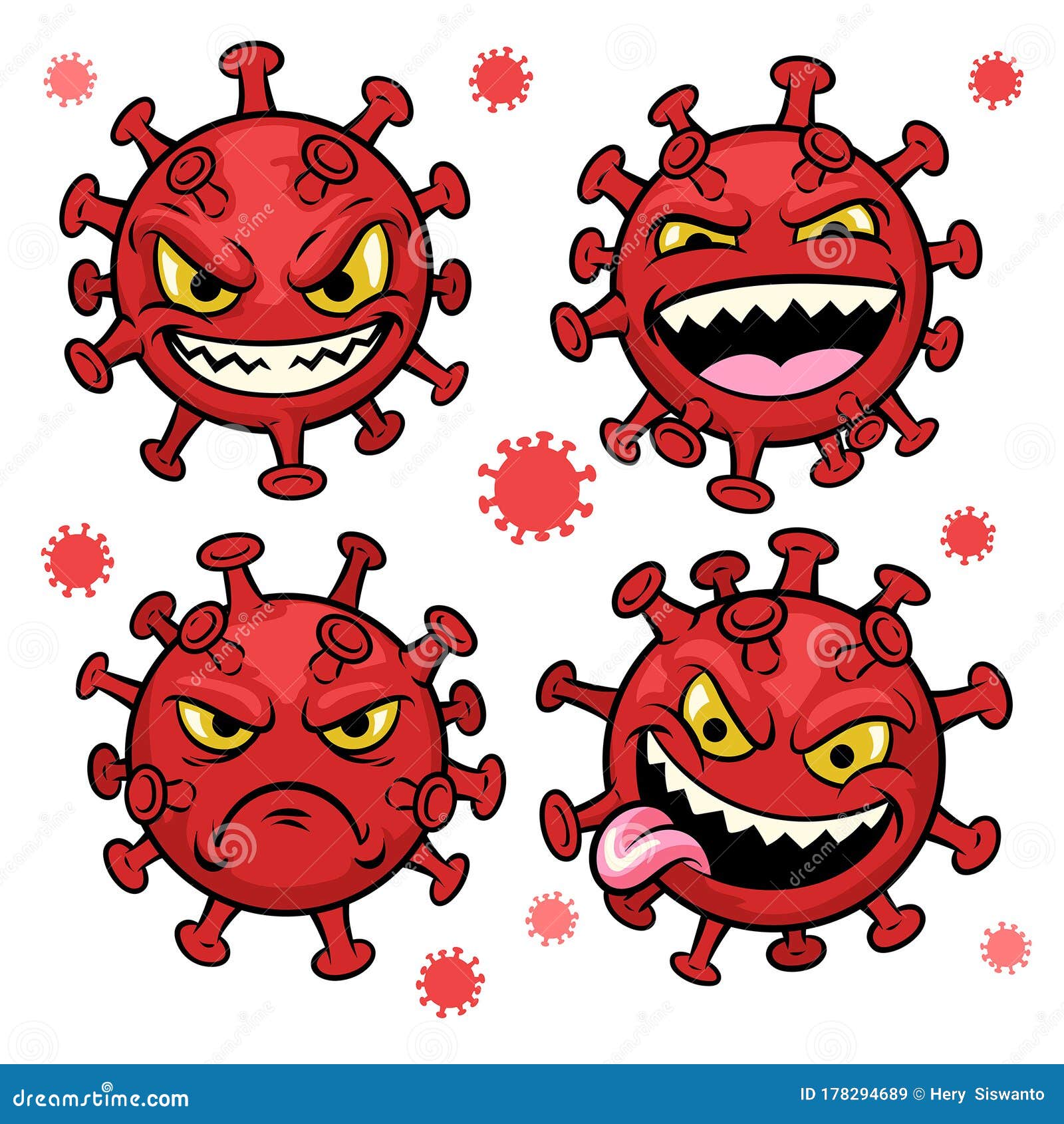 Conjunto De Dibujos Animados Del Personaje Del Virus De La Corona  Ilustración del Vector - Ilustración de pandemia, corona: 178294689