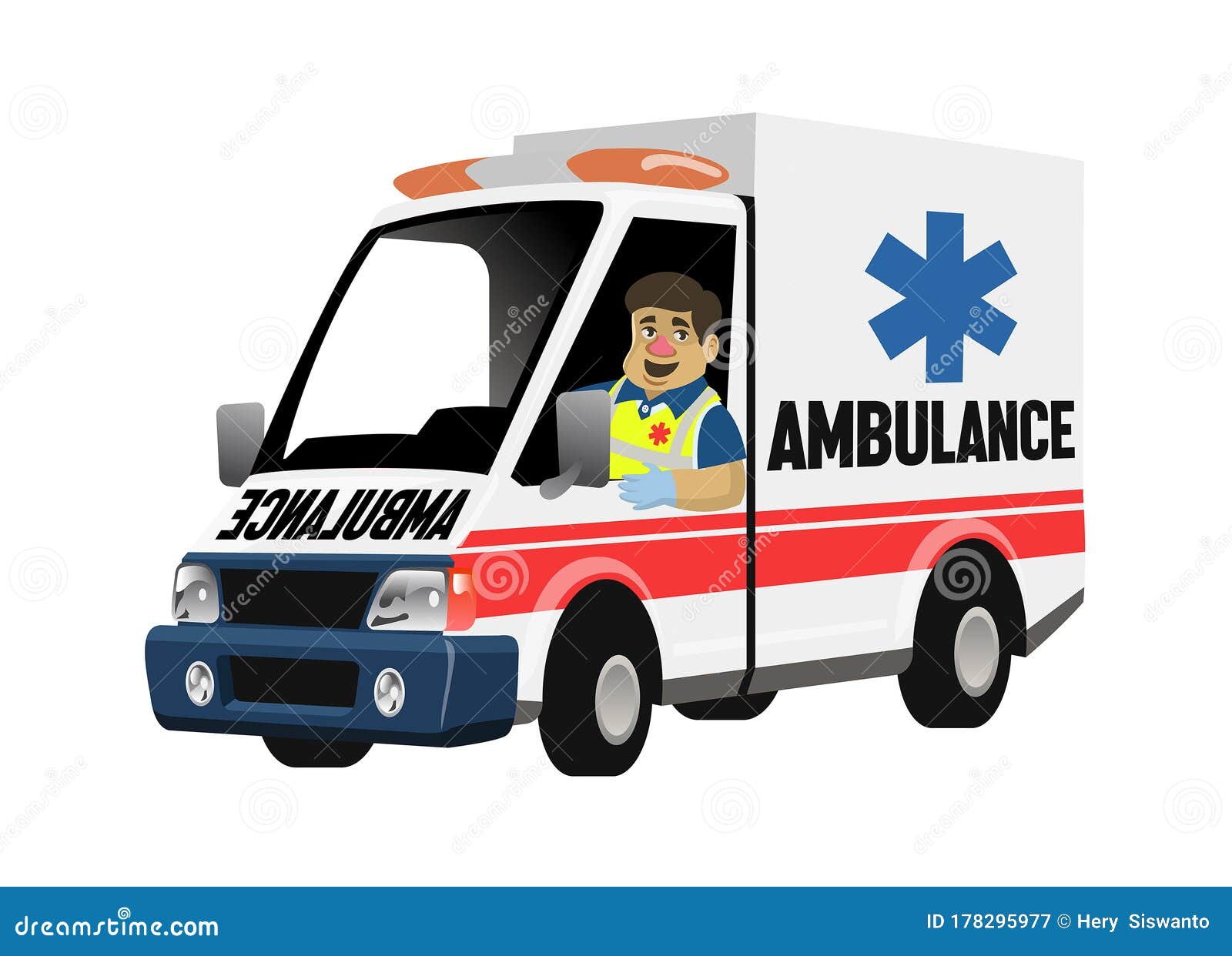 Conjunto De Dibujos Animados Paramédicos Conduciendo La Ambulancia  Ilustración del Vector - Ilustración de tratamiento, muestra: 178295977