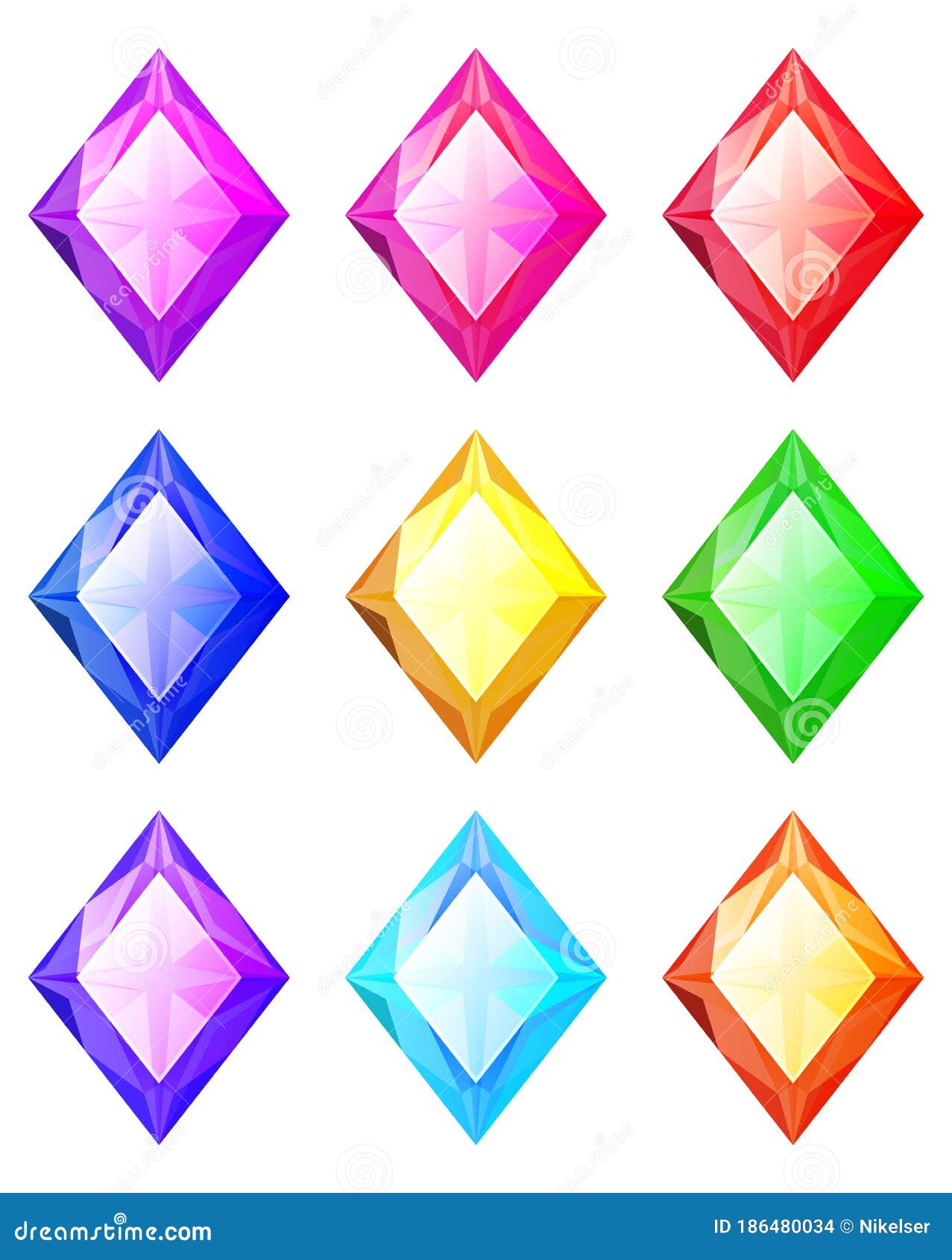 conjunto de dibujos animados de diamantes y rubíes 4511356 Vector en  Vecteezy