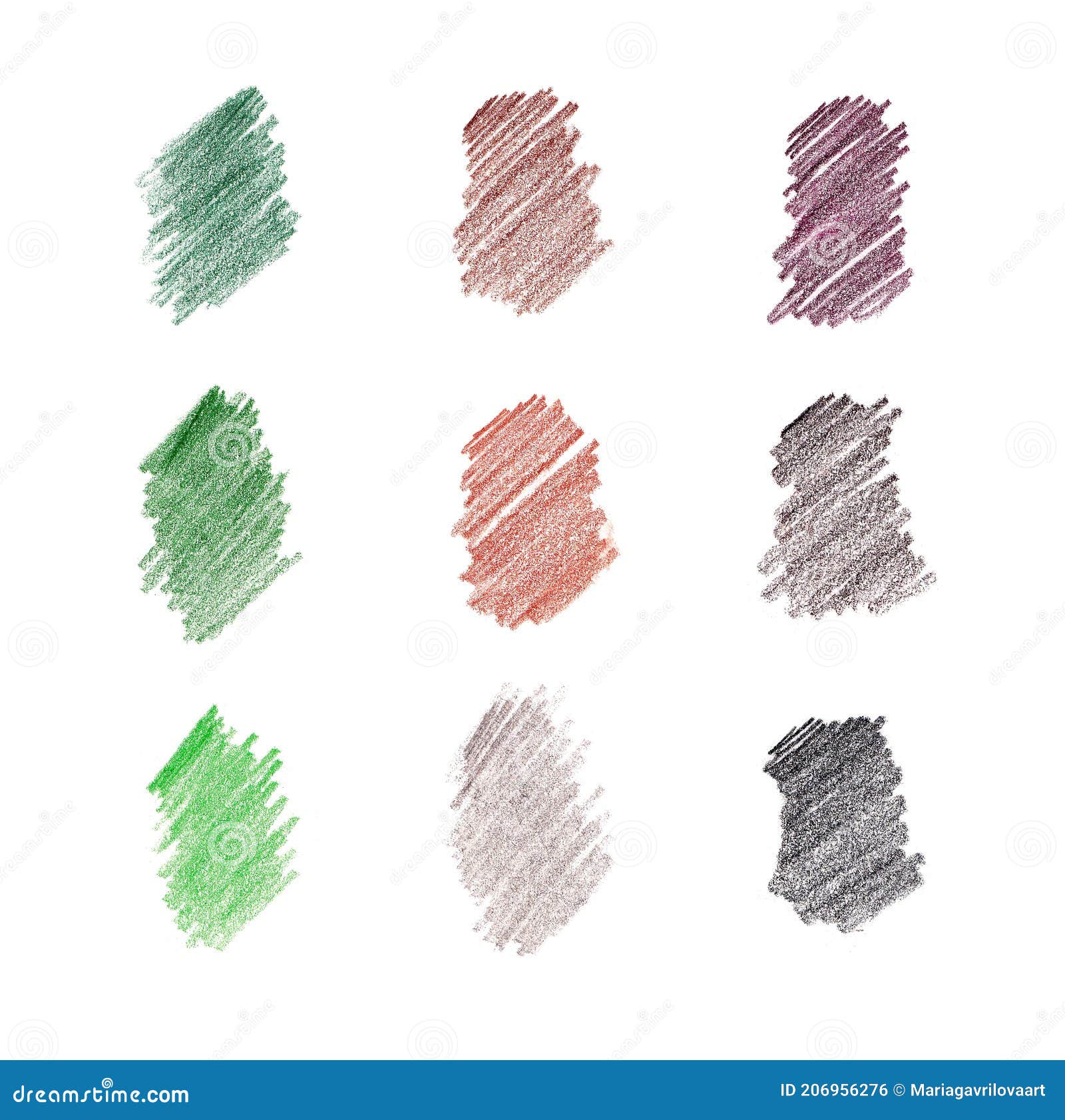 Conjunto De Dibujos De Lápiz De Color Pintados a Mano Sobre Fondo Blanco.  Foto de archivo - Imagen de elemento, brazo: 206956276