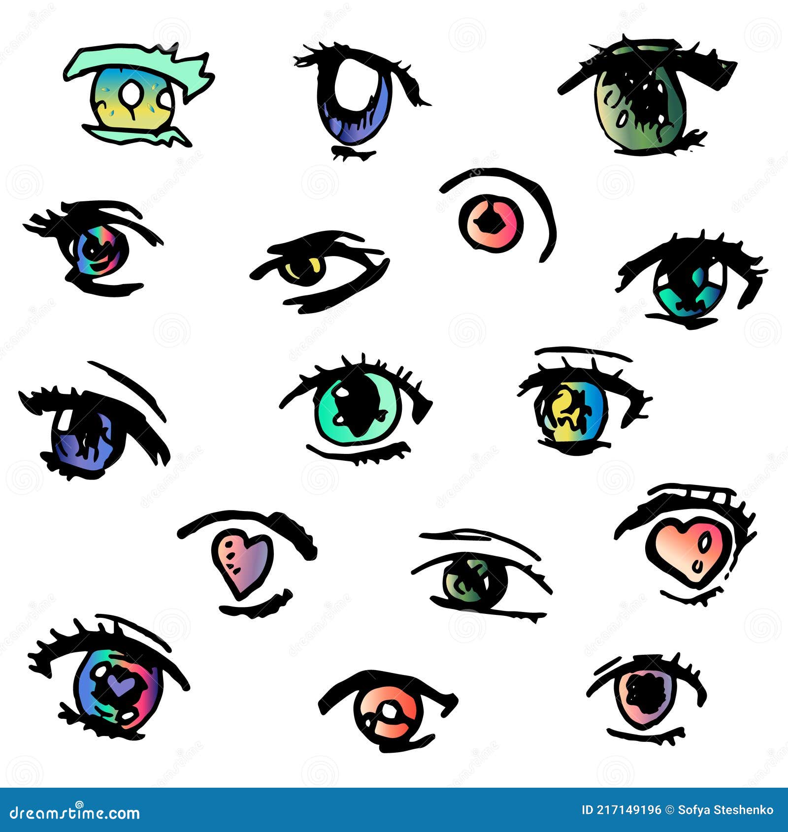 Conjunto De Diferentes Dibujados a Mano Anime Doodle Ojos Degradado Diseño Ilustración del Vector - Ilustración de hermoso, objeto: 217149196 Conjunto De Diferentes Dibujados a Mano Anime Doodle Ojos Degradado Diseño Ilustración del Vector - Ilustración de hermoso, objeto: 217149196
