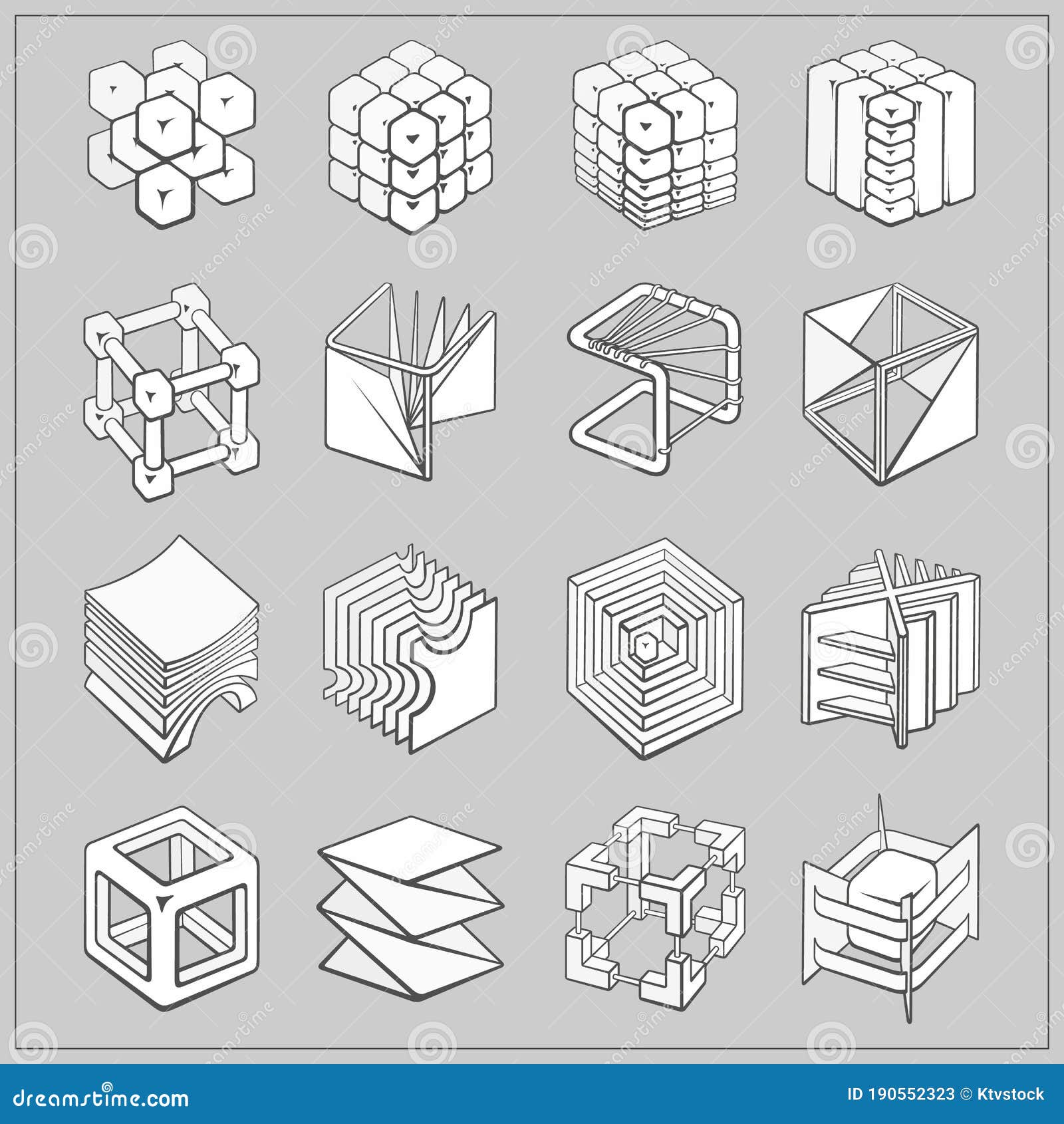 Cuadrado Cubo Cubos cuadrados patternt Plástico Plantilla Reutilizable geométrico de Mylar 