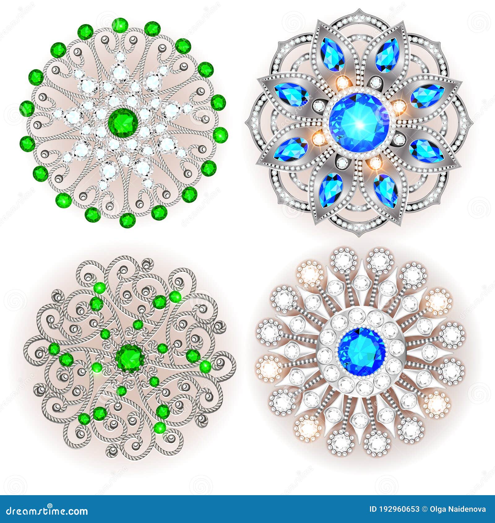 demanda Huerta censura Conjunto De Elementos De Diseño De Broches De Joyería. Patrón étnico Tribal  Con Piedras Preciosas Y Filigrana Ilustración del Vector - Ilustración de  aplicar, broche: 192960653