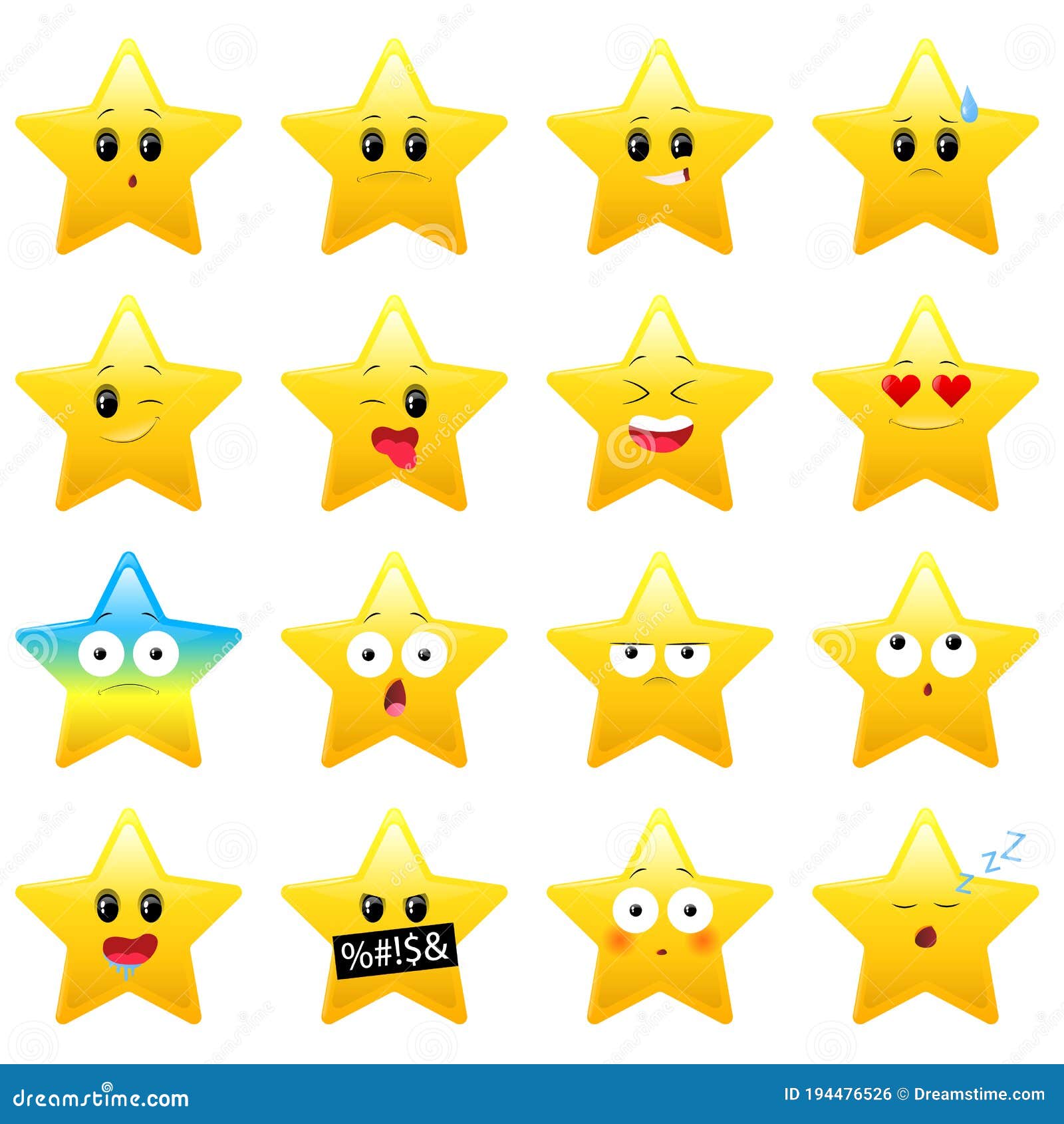 Conjunto De Estrellas De Dibujos Animados Sobre Fondo Blanco Ilustración del Vector - Ilustración de boca, cinco: 194476526 Conjunto De Estrellas De Dibujos Animados Sobre Fondo Blanco Ilustración del Vector - Ilustración de boca, cinco: 194476526