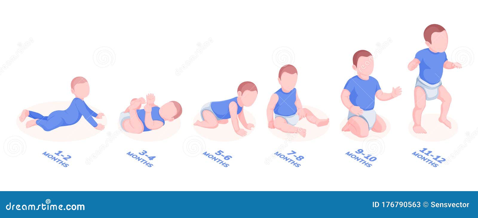 Etapas De Crecimiento Del Bebe Desarrollo Ilustracion Infantil Millas ...