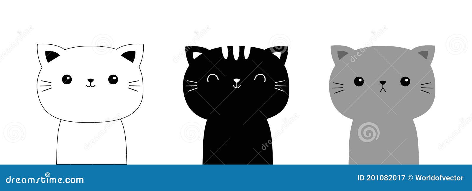 Desenho de página para colorir de rabisco kawaii bonito animal de desenho  de gato