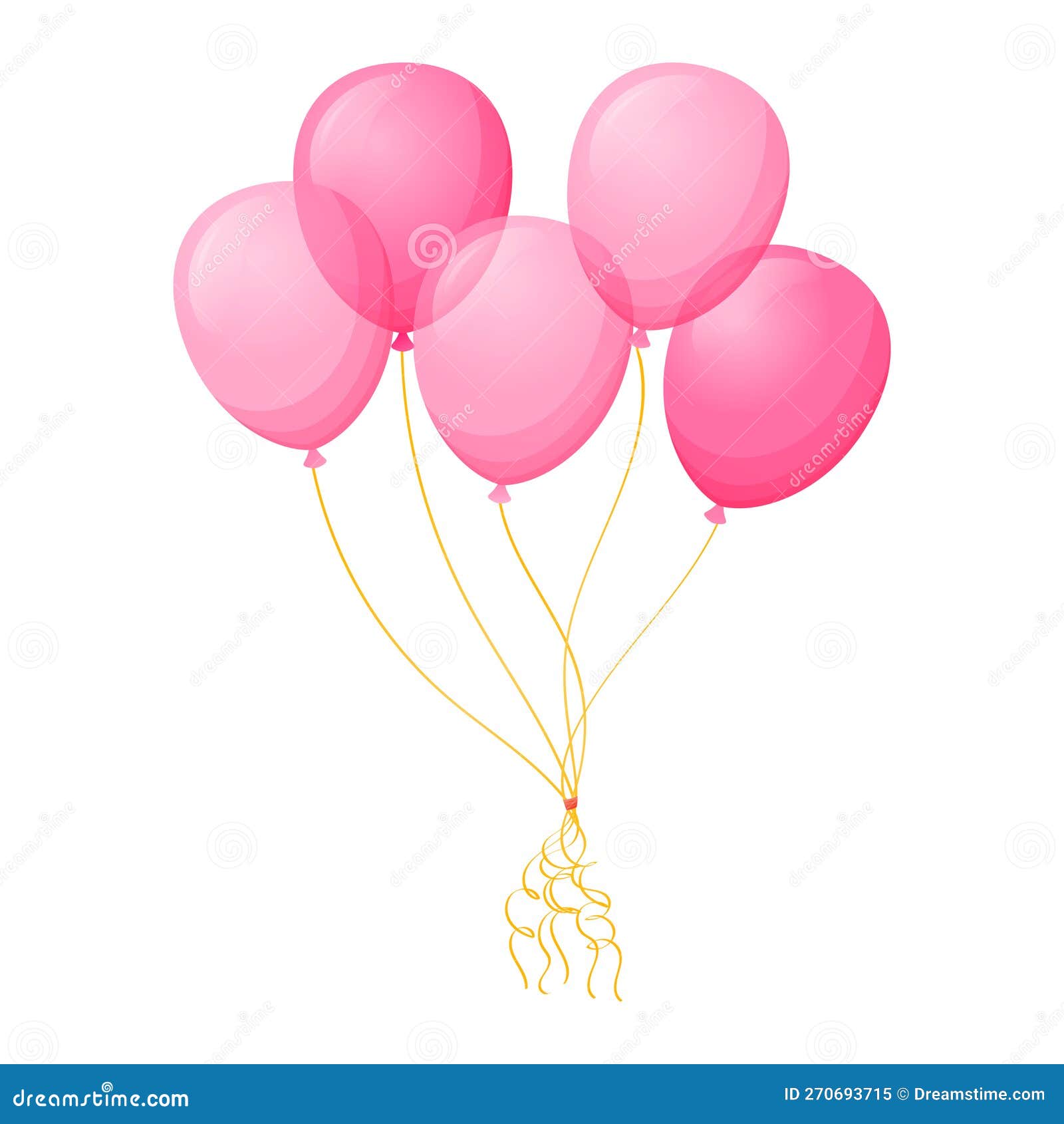 Conjunto De Globos De Helio Voladores De Color Rosa. Ilustración De Dibujos  Animados Aislados En Vectores Ilustración del Vector - Ilustración de  acontecimiento, corte: 270693715