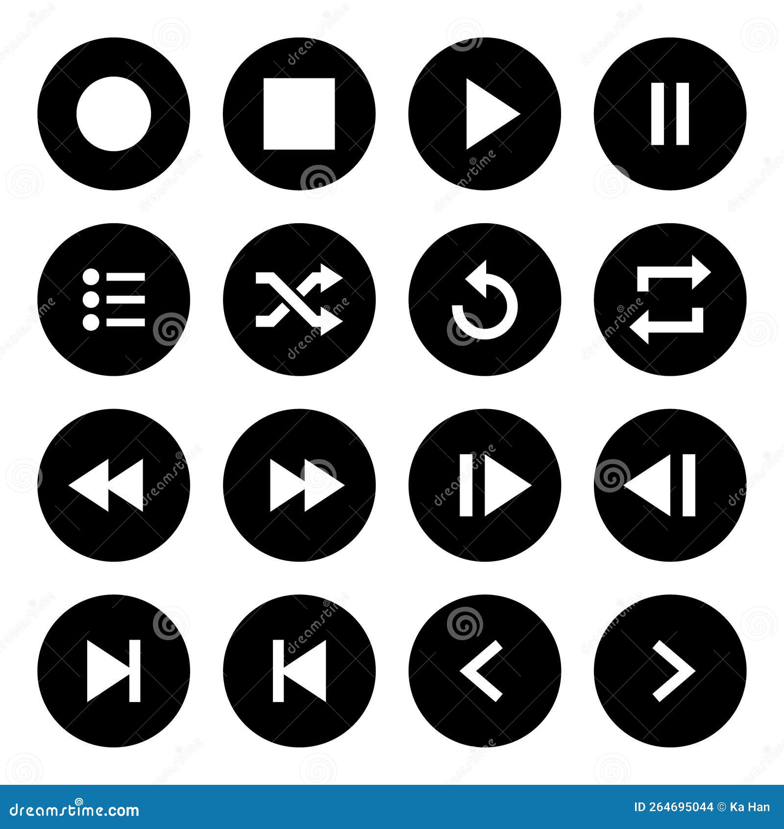 Conjunto De Iconos Colección De Botones De Aplicación De Reproductor De  Música. Ilustración Vectorial Ilustración del Vector - Ilustración de  retocar, flecha: 264695044