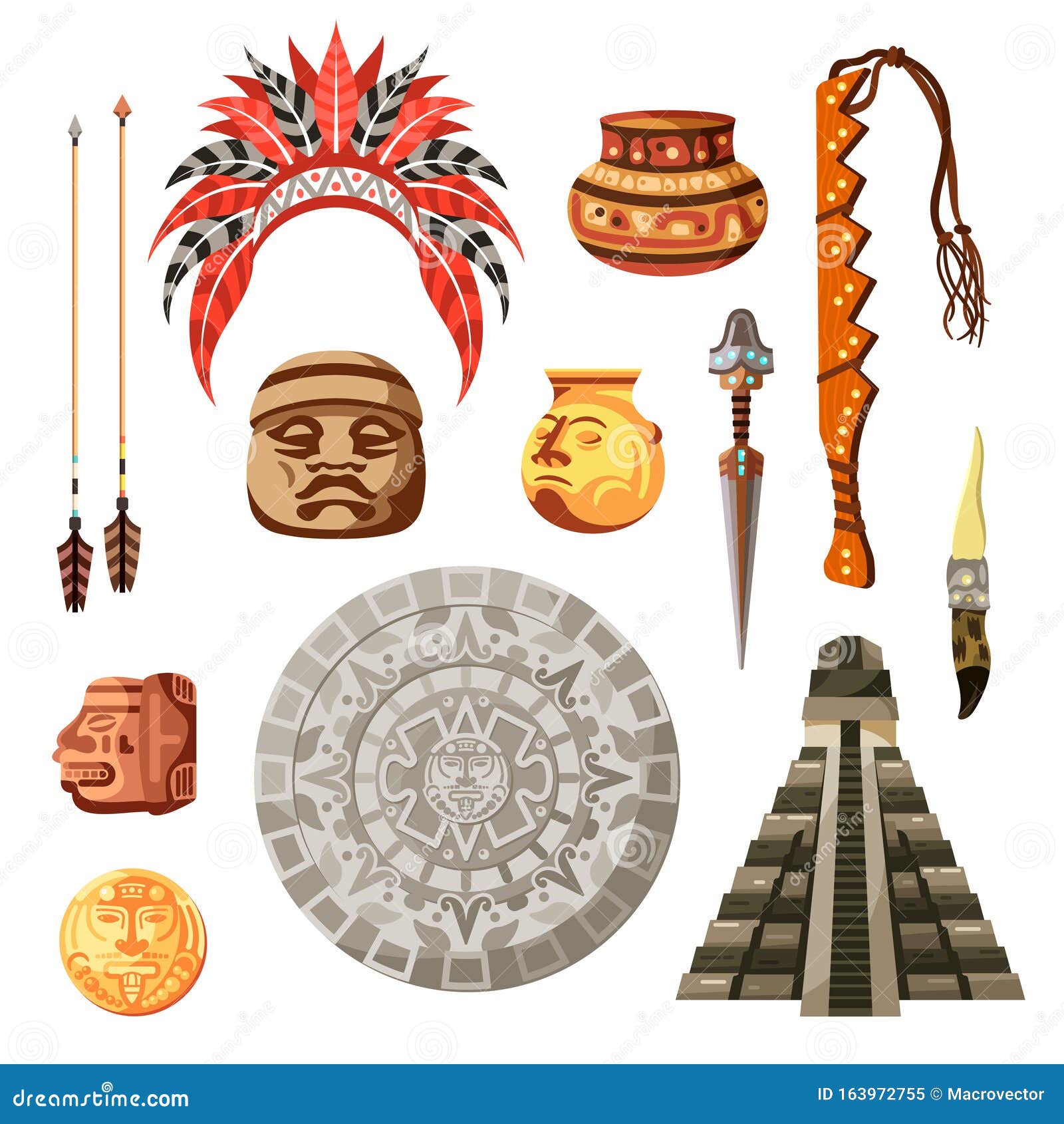 Conjunto De Iconos De Cultura De Civilización Maya Ilustración del Vector -  Ilustración de emblema, maya: 163972755