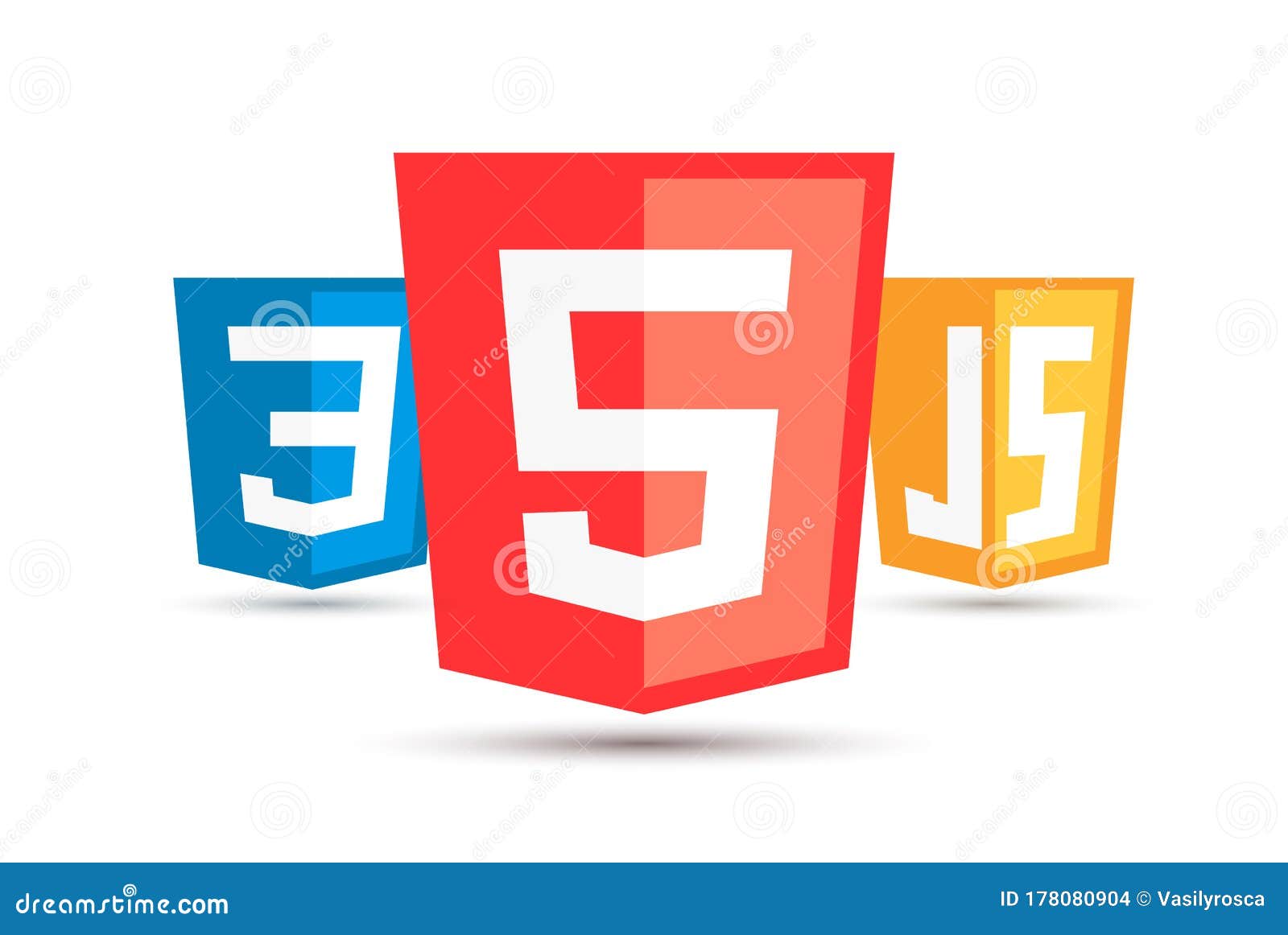 Conjunto De Iconos Html5 Css3 Js. Conjunto De Iconos De Logotipo De ...