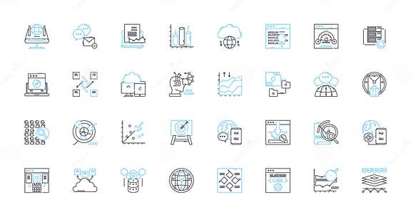 Conjunto De Iconos Lineales De Creación Web. Desarrollo De Diseño Html ...