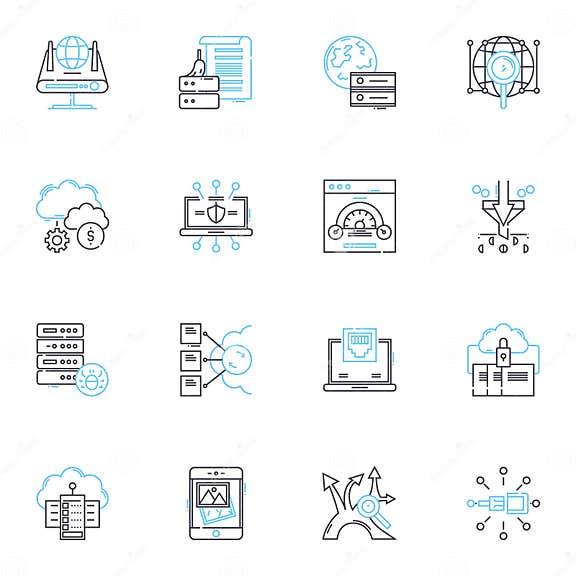 Conjunto De Iconos Lineales De Creación Web. Desarrollo De Diseño Html ...