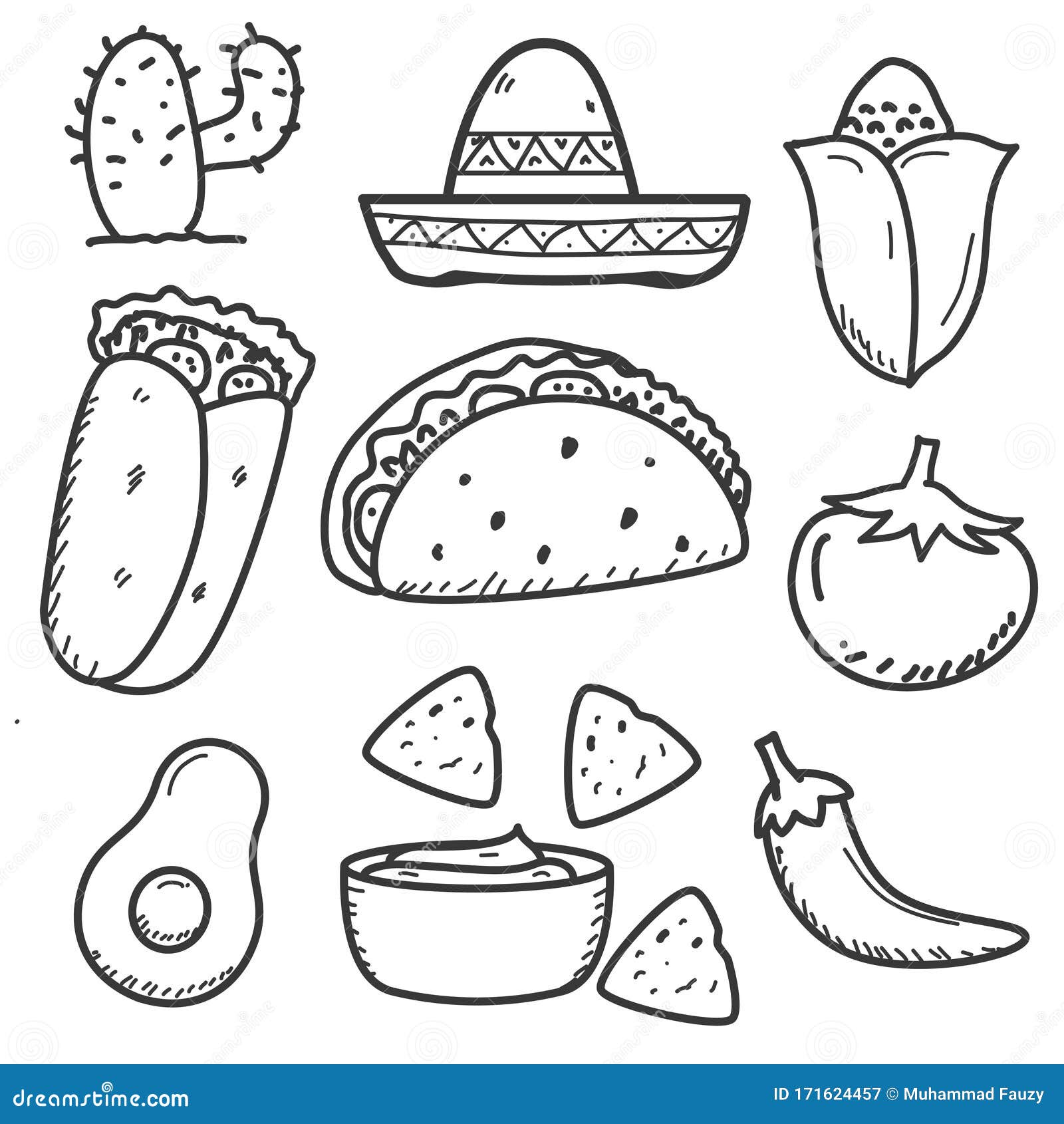 Conjunto De Ilustraciones Vectoriales De Doodle De Comida Mexicana En  Estilo Dibujado a Mano Ilustración del Vector - Ilustración de cocina,  mexicano: 171624457