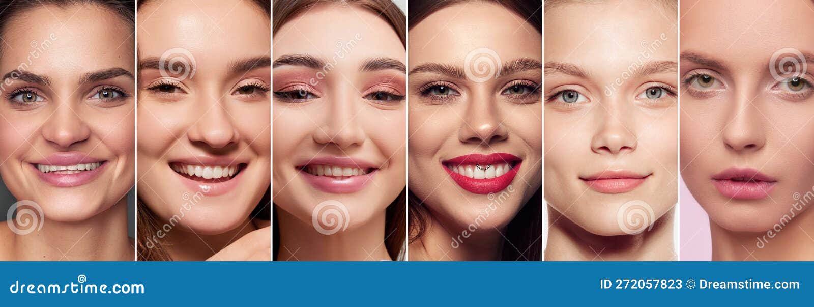 Retrato de rosto fechado de duas jovens mulheres bonitas mulheres bonitas  com maquiagem de beleza e cosméticos conceito de cosméticos e cosmetologia